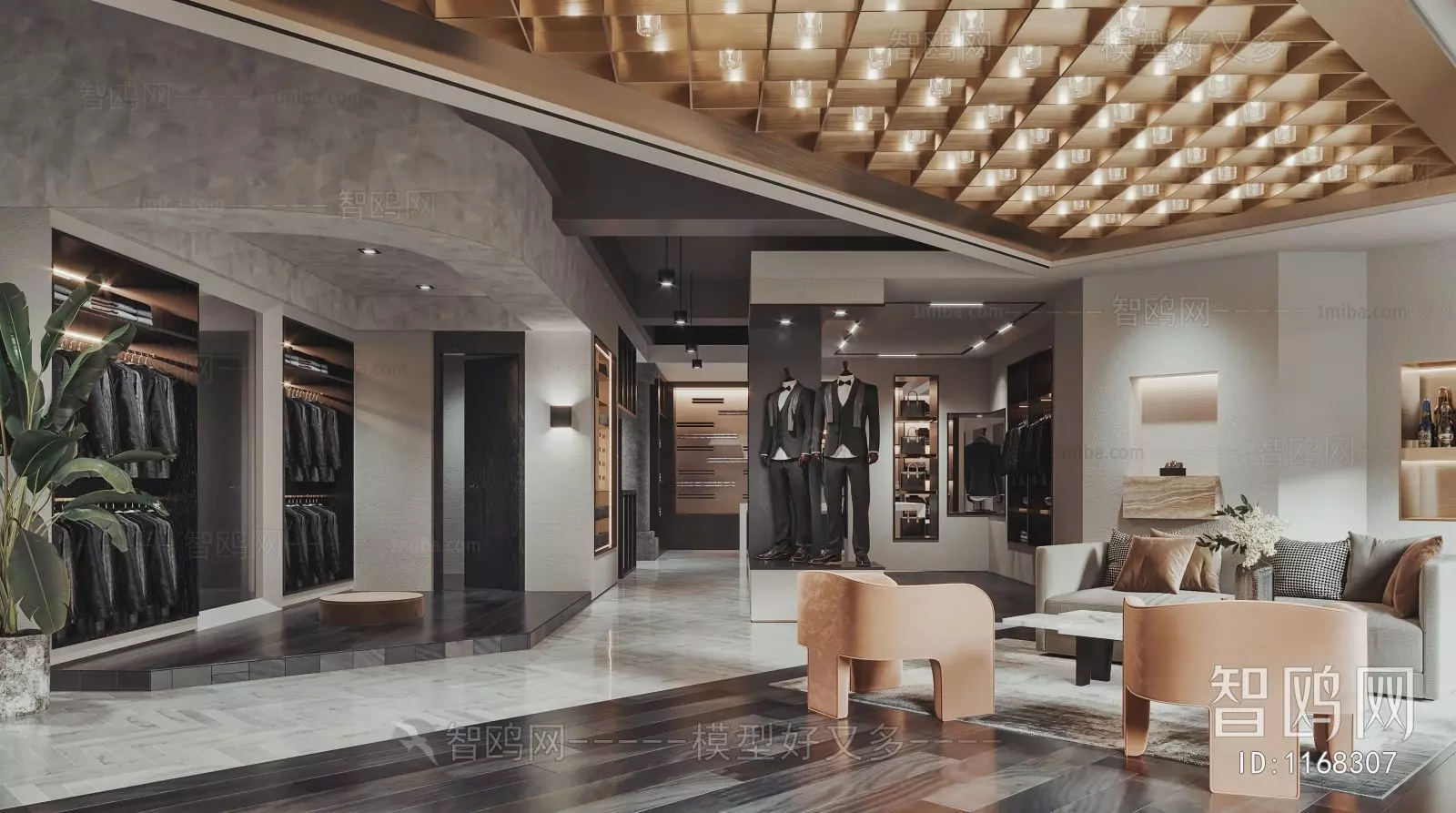 MEN CLOTHING STORE IN MODERN STYLE 3D print model_2