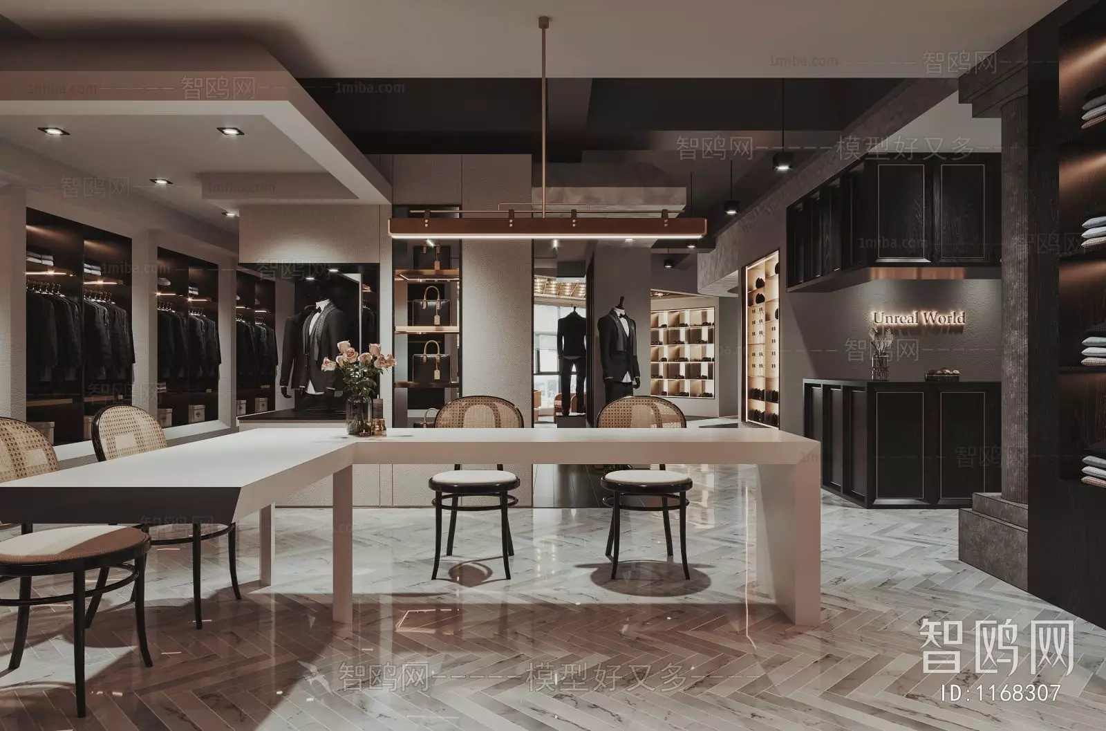 MEN CLOTHING STORE IN MODERN STYLE 3D print model_1