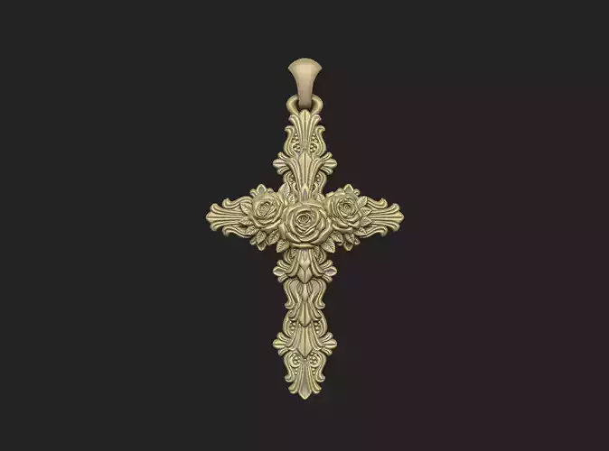 Cross royal floral church religious rood Inri god Jesus 