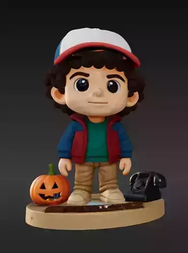 Dustin -Stranger Things Chibi Style 3D Model