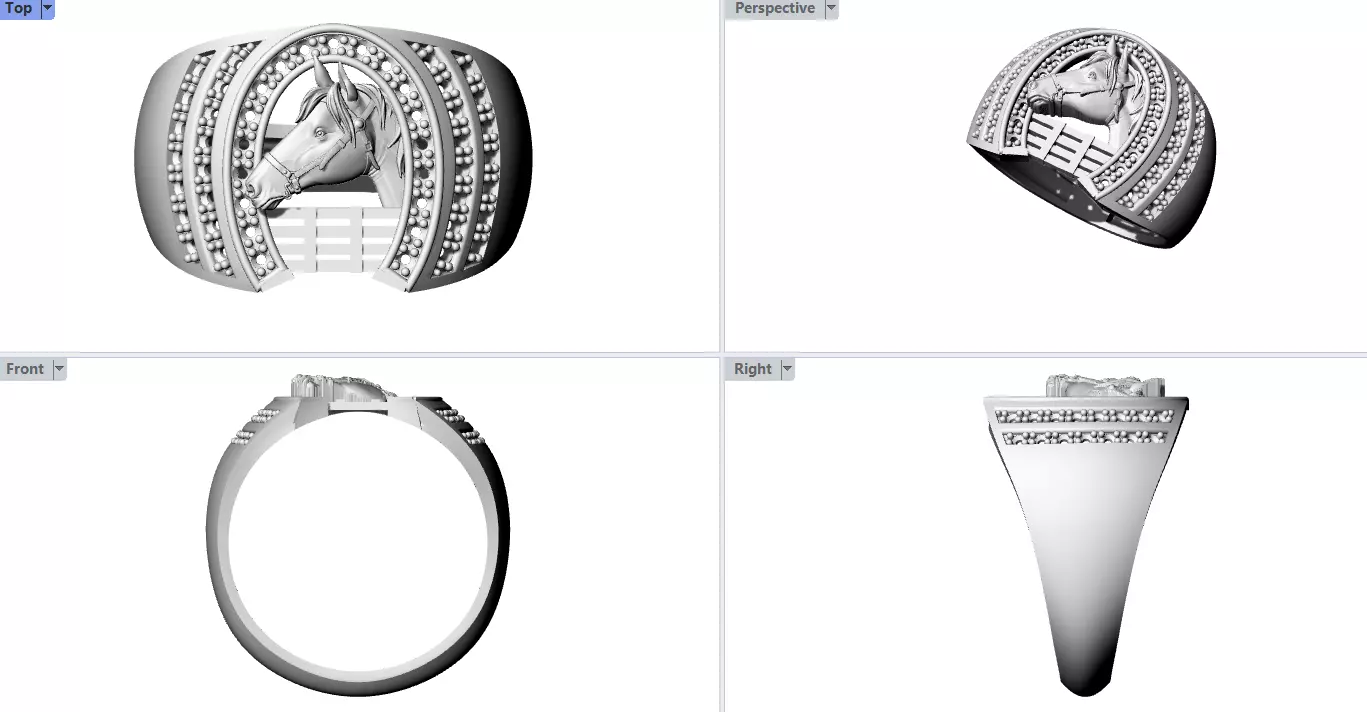 anillo  herradura caballo  3D print model_0