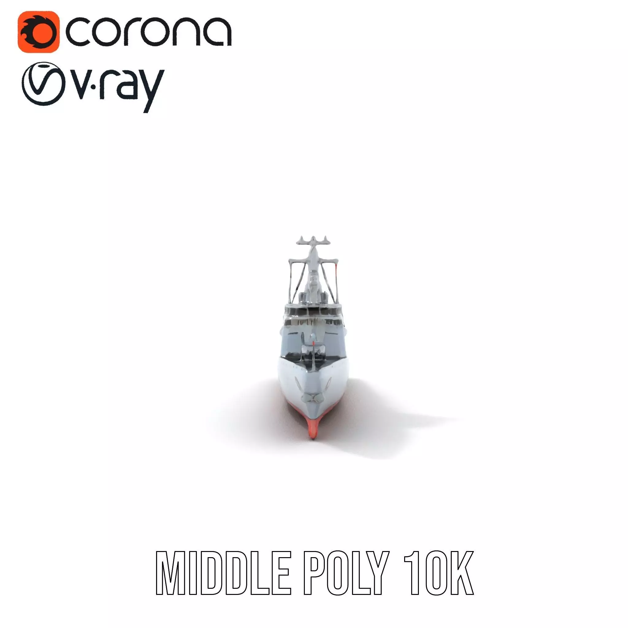 Grey Naval Battleship model pack Low-poly 3D model_12