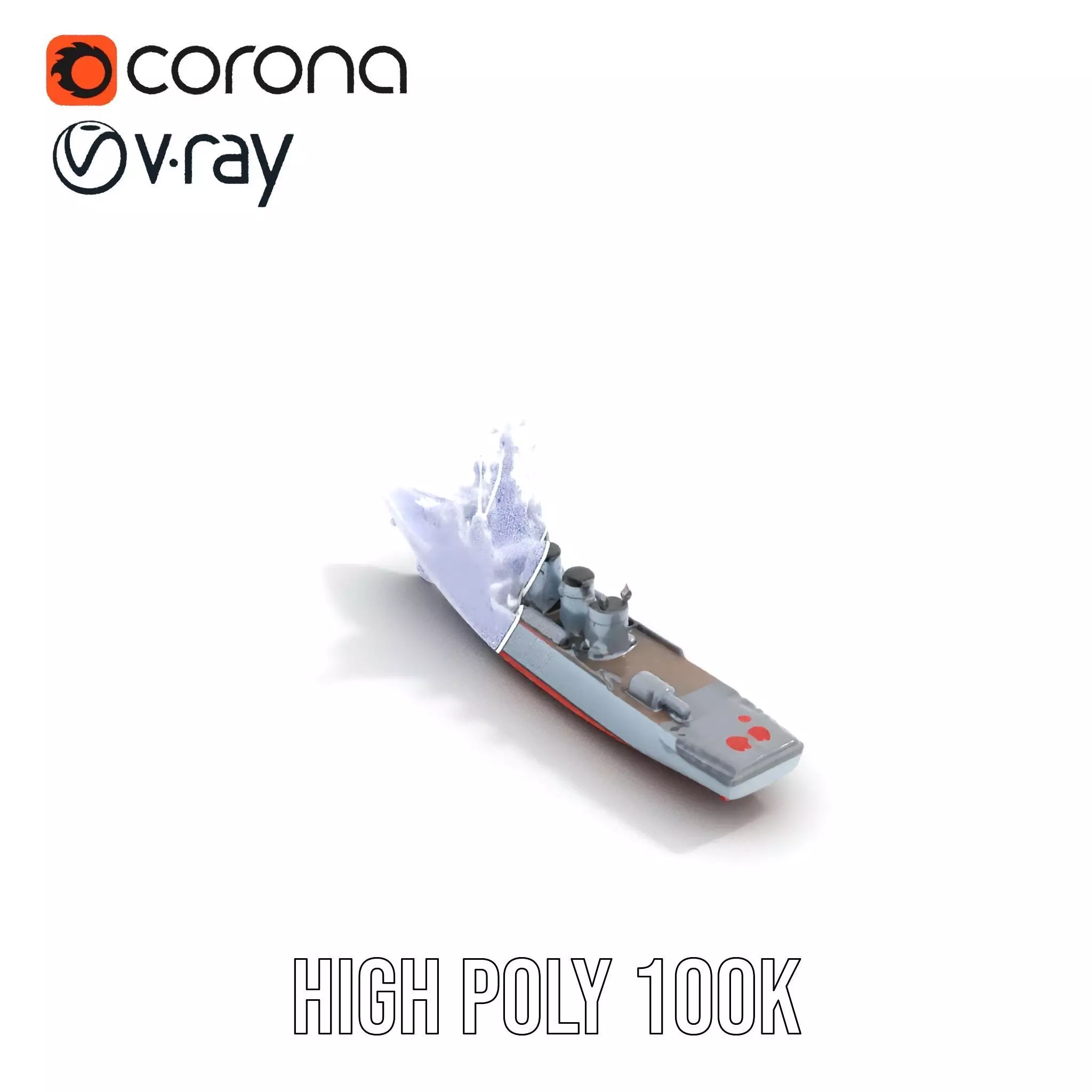 Grey Naval Battleship model pack Low-poly 3D model_27