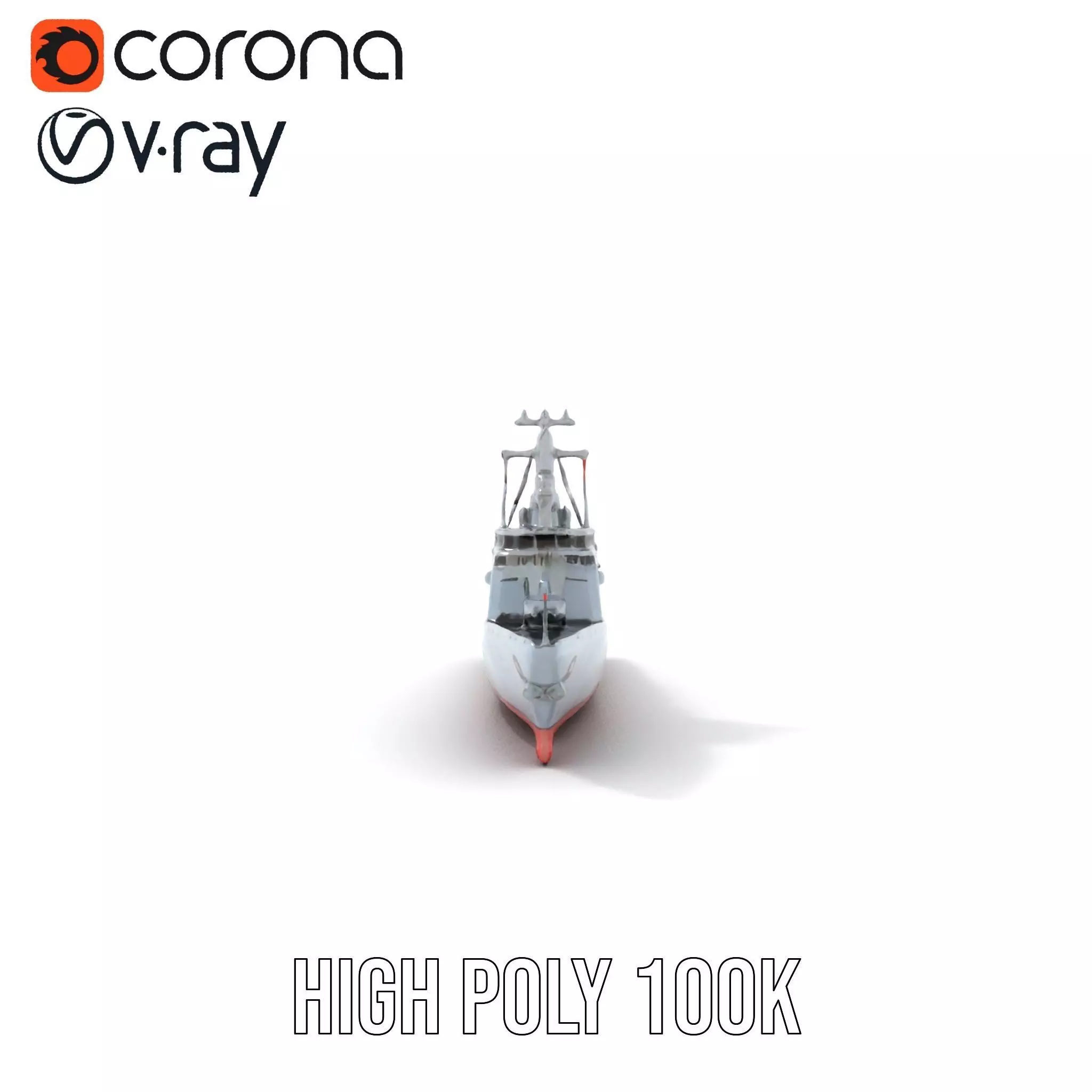 Grey Naval Battleship model pack Low-poly 3D model_18