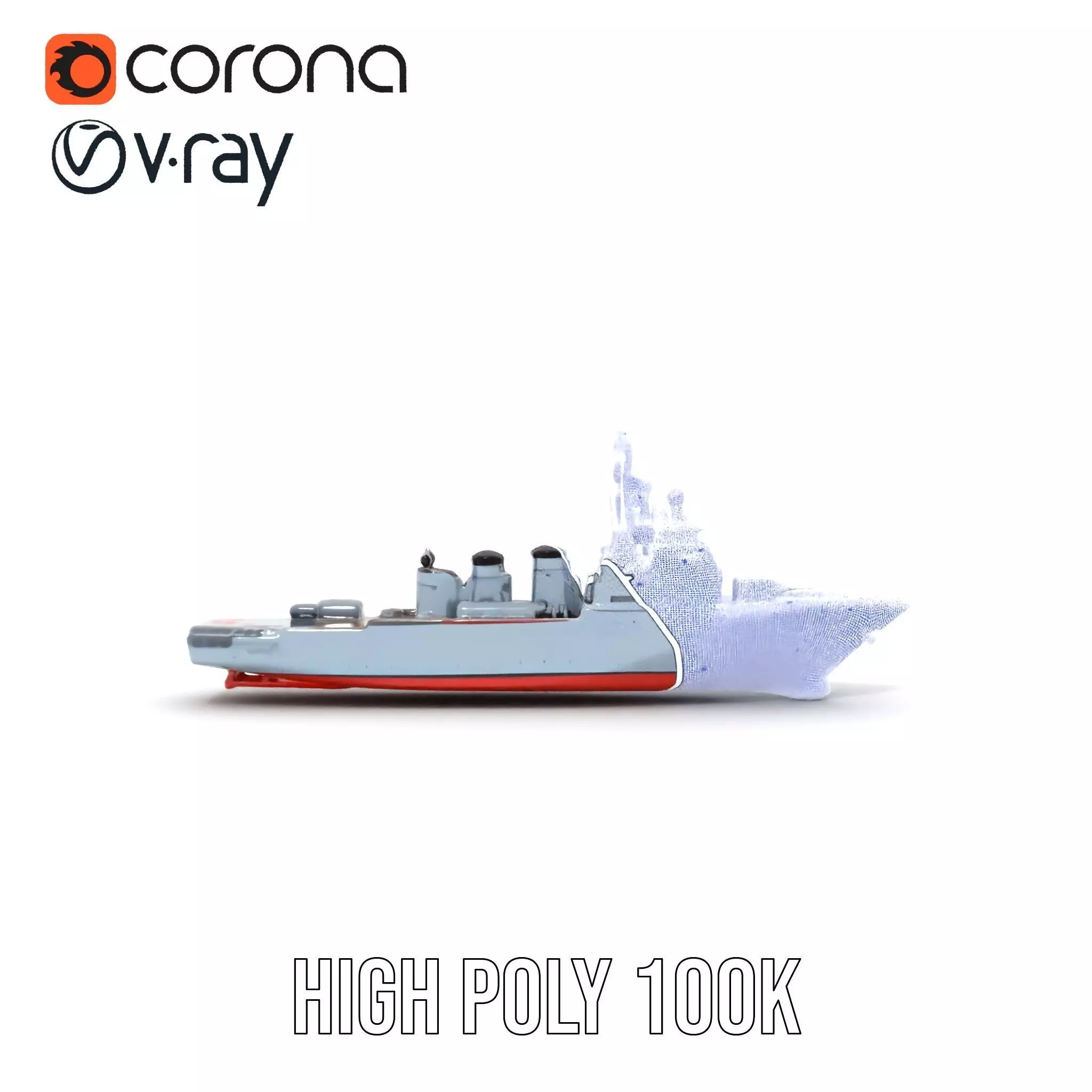 Grey Naval Battleship model pack Low-poly 3D model_35