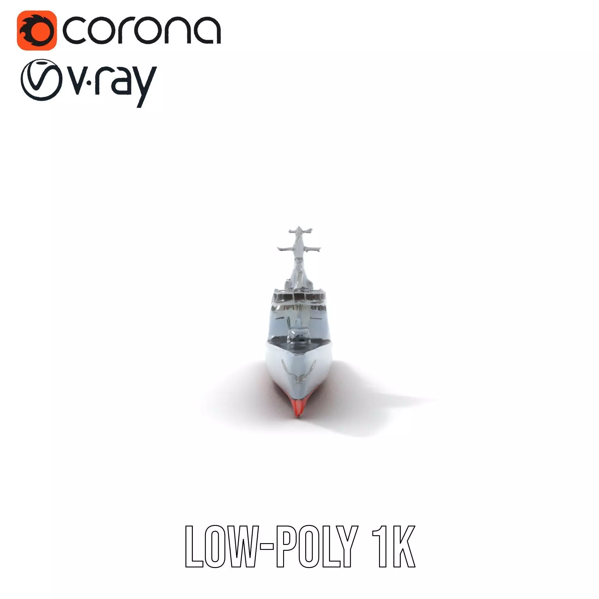 Grey Naval Battleship model pack Low-poly 3D model_23