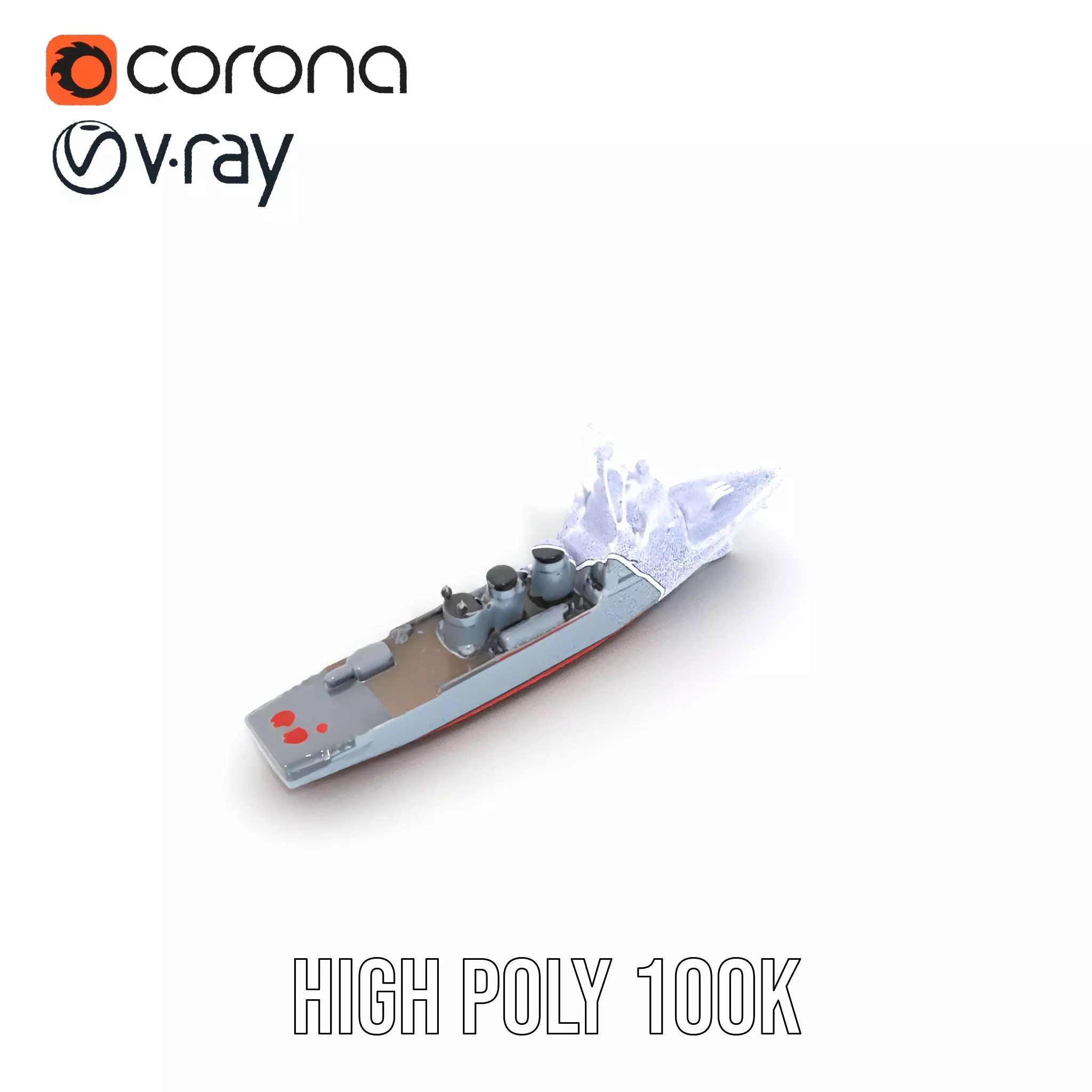 Grey Naval Battleship model pack Low-poly 3D model_21