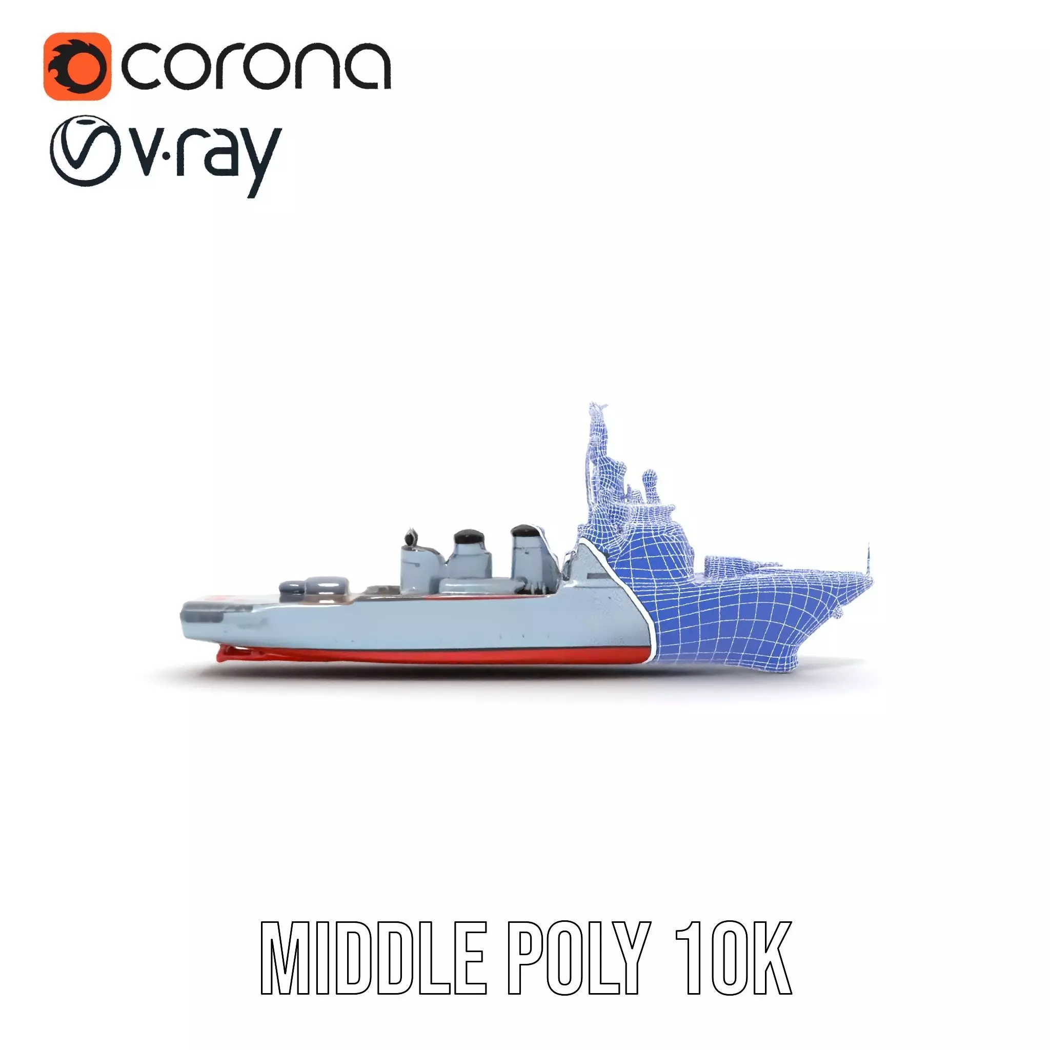 Grey Naval Battleship model pack Low-poly 3D model_25