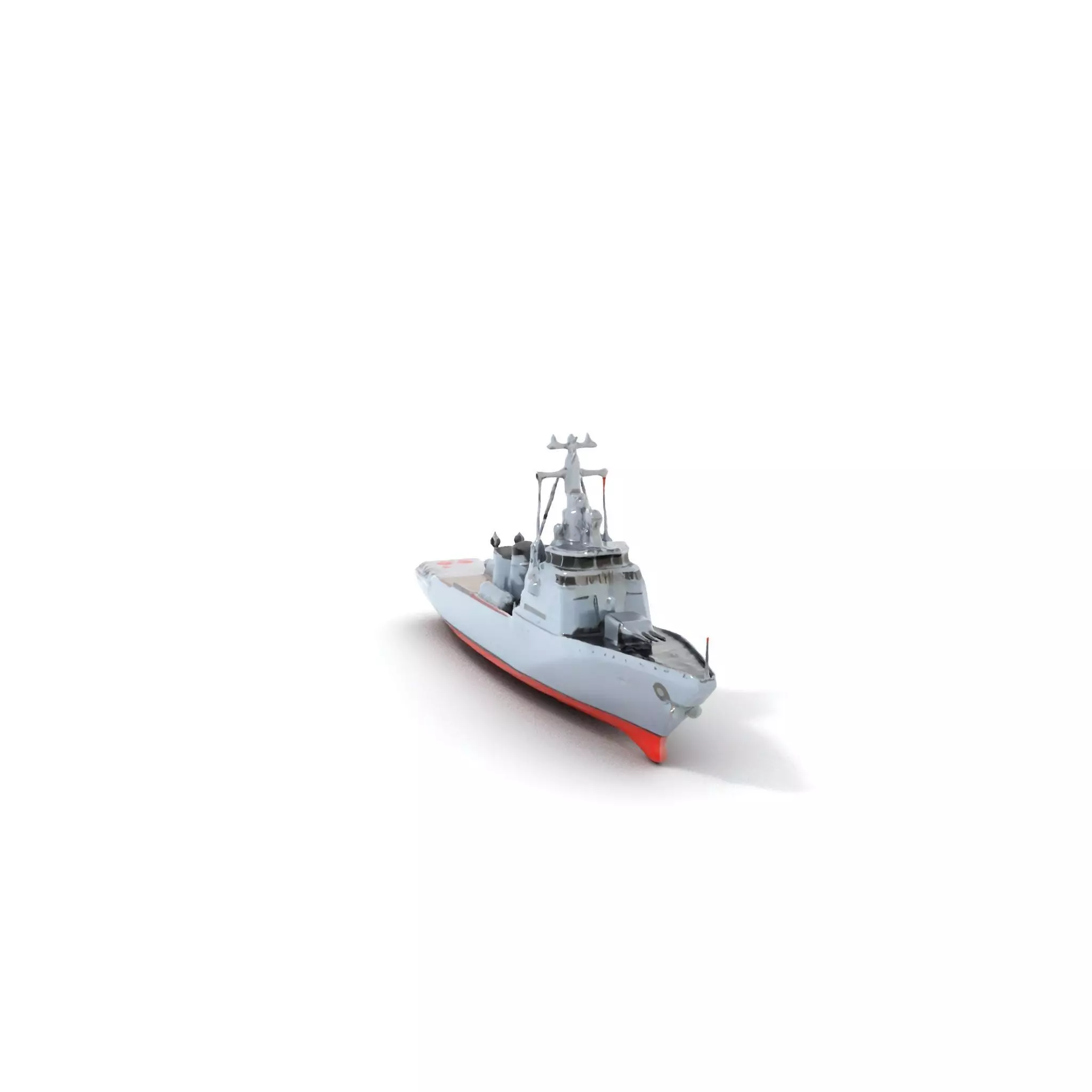 Grey Naval Battleship model pack Low-poly 3D model_0