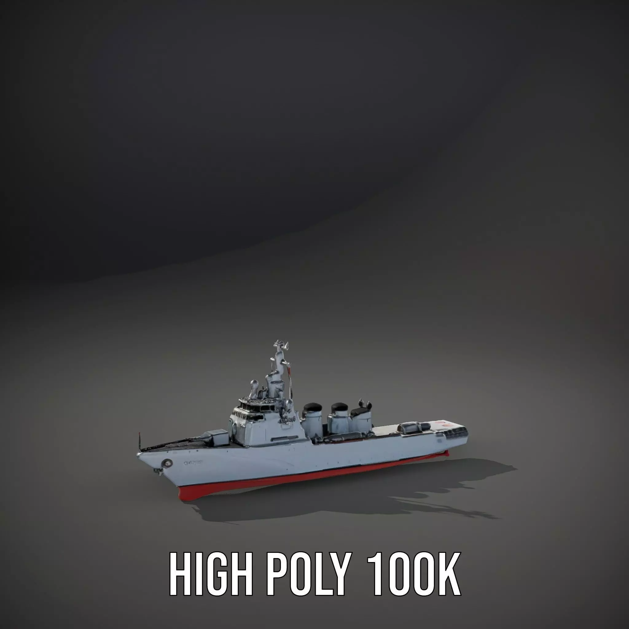 Grey Naval Battleship model pack Low-poly 3D model_11