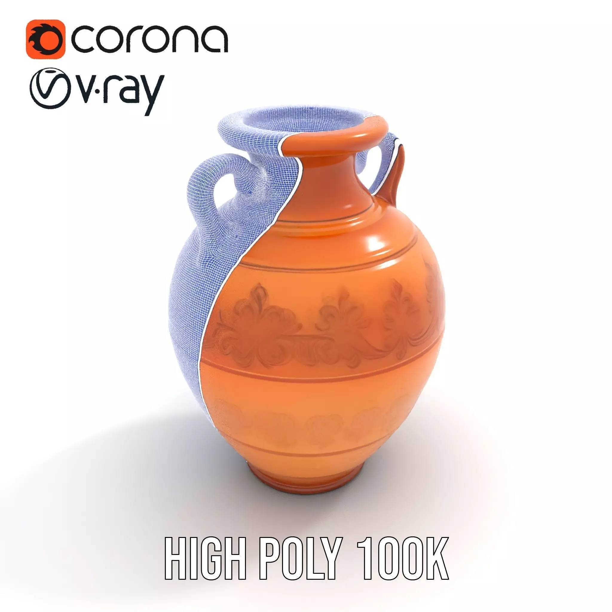 Elegant Terracotta Vase model pack Low-poly 3D model_35