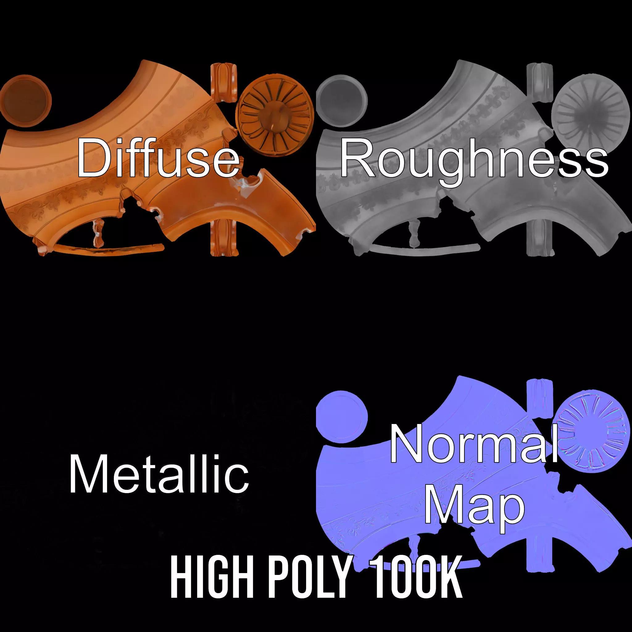 Elegant Terracotta Vase model pack Low-poly 3D model_4