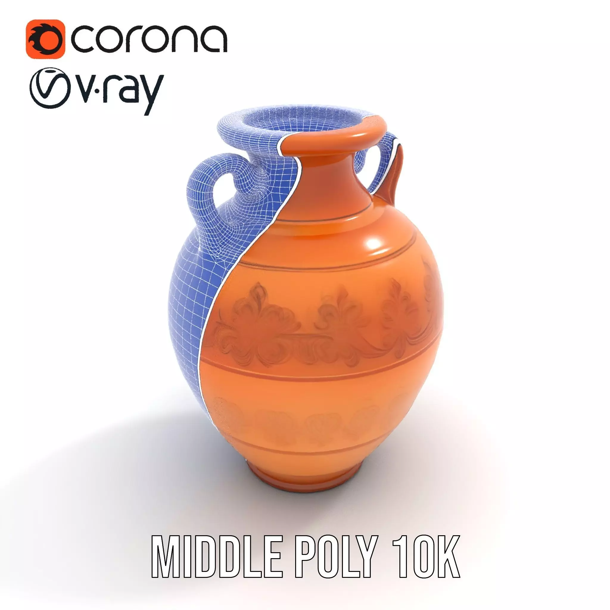 Elegant Terracotta Vase model pack Low-poly 3D model_28