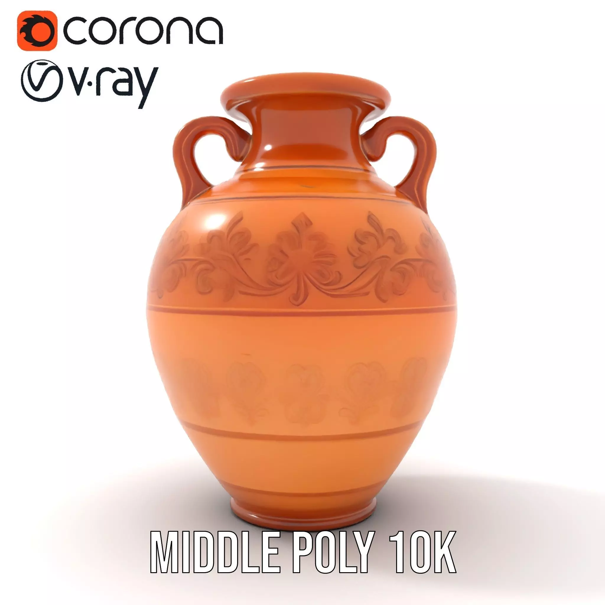 Elegant Terracotta Vase model pack Low-poly 3D model_7