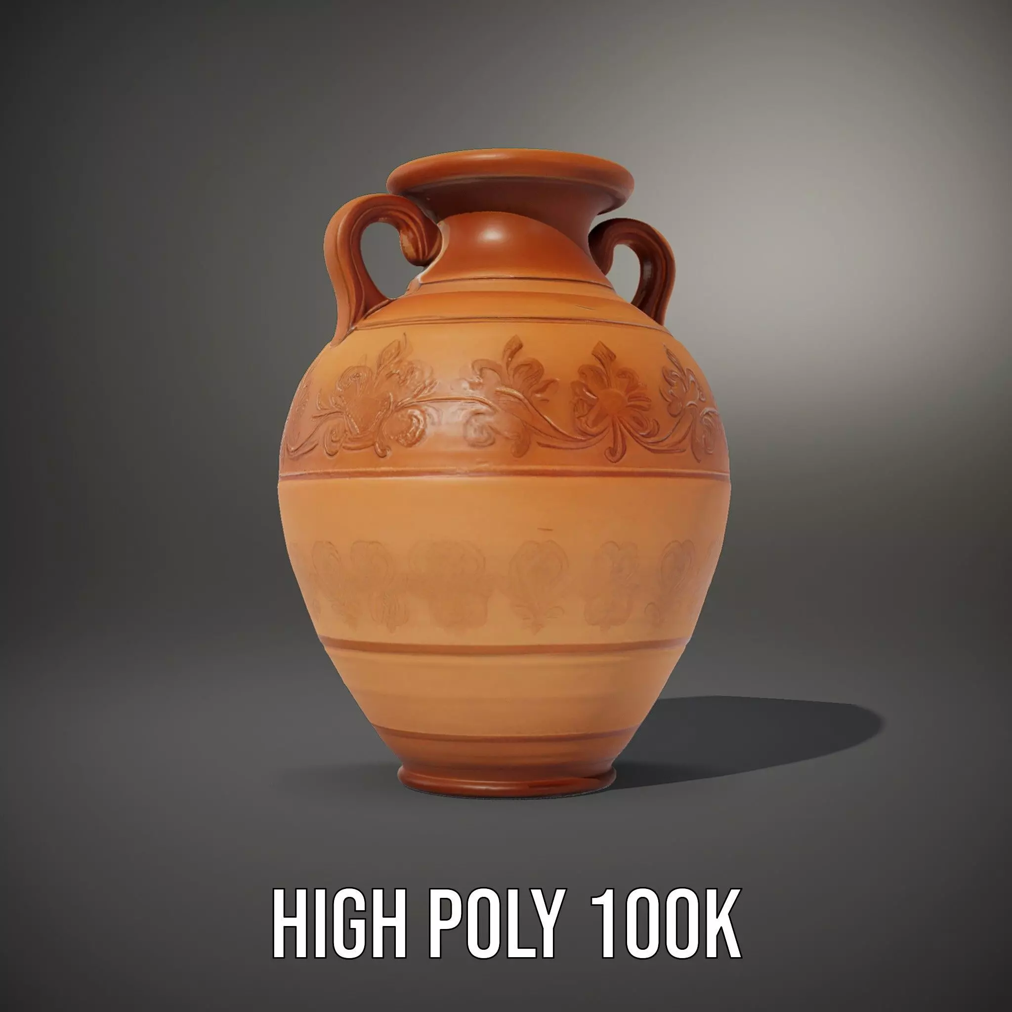 Elegant Terracotta Vase model pack Low-poly 3D model_11