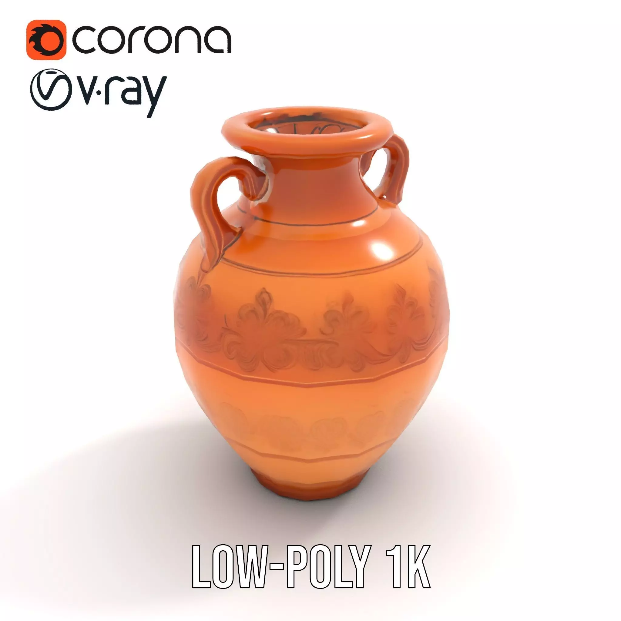 Elegant Terracotta Vase model pack Low-poly 3D model_8