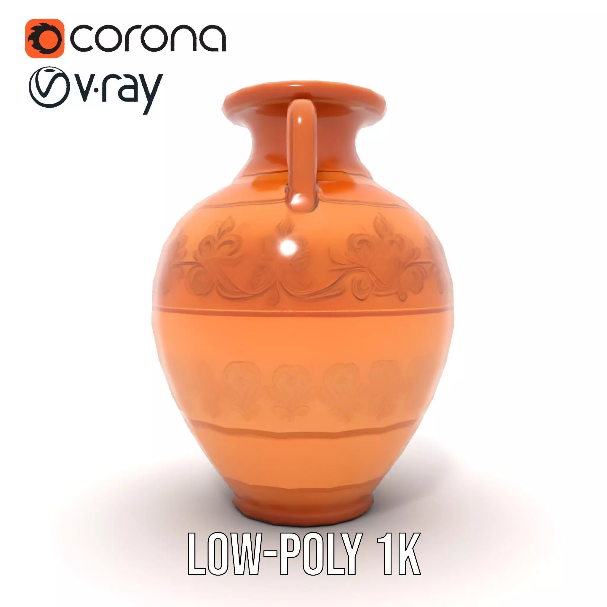 Elegant Terracotta Vase model pack Low-poly 3D model_18