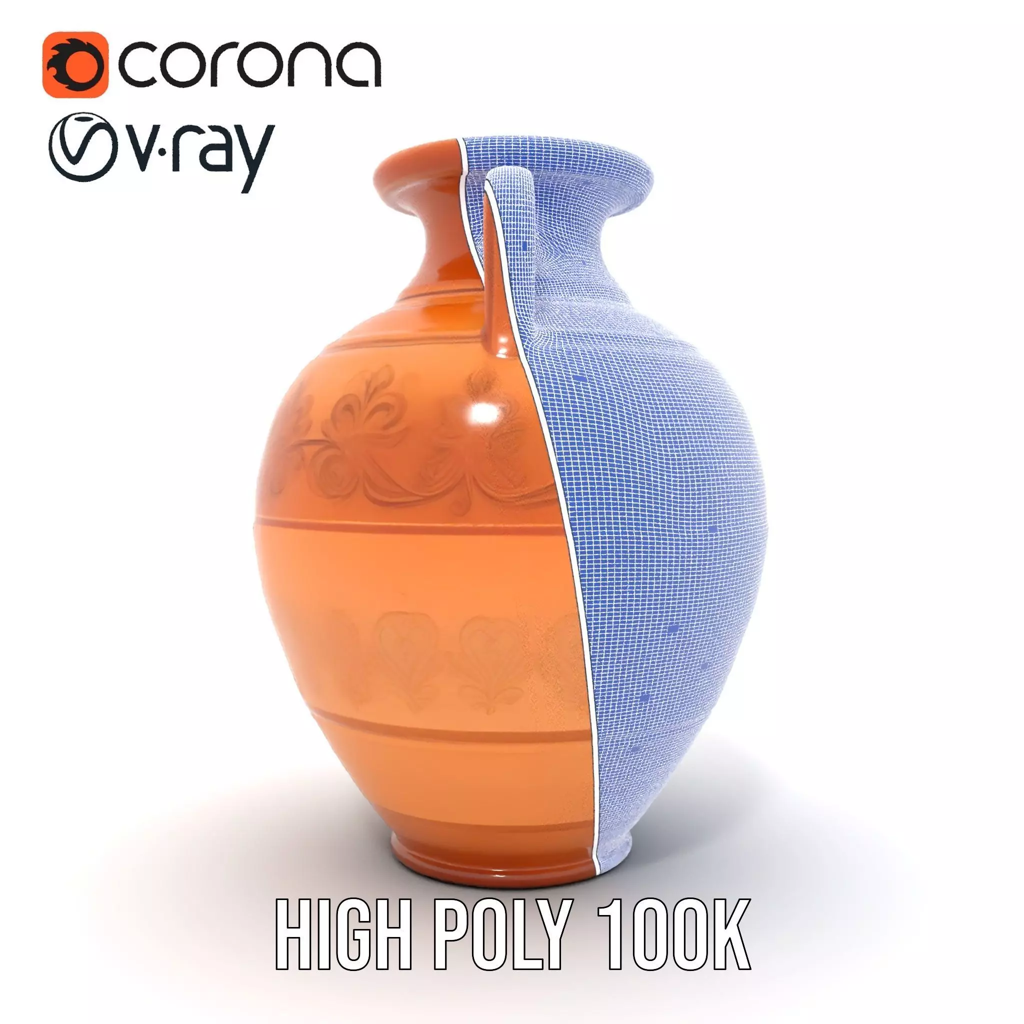 Elegant Terracotta Vase model pack Low-poly 3D model_34