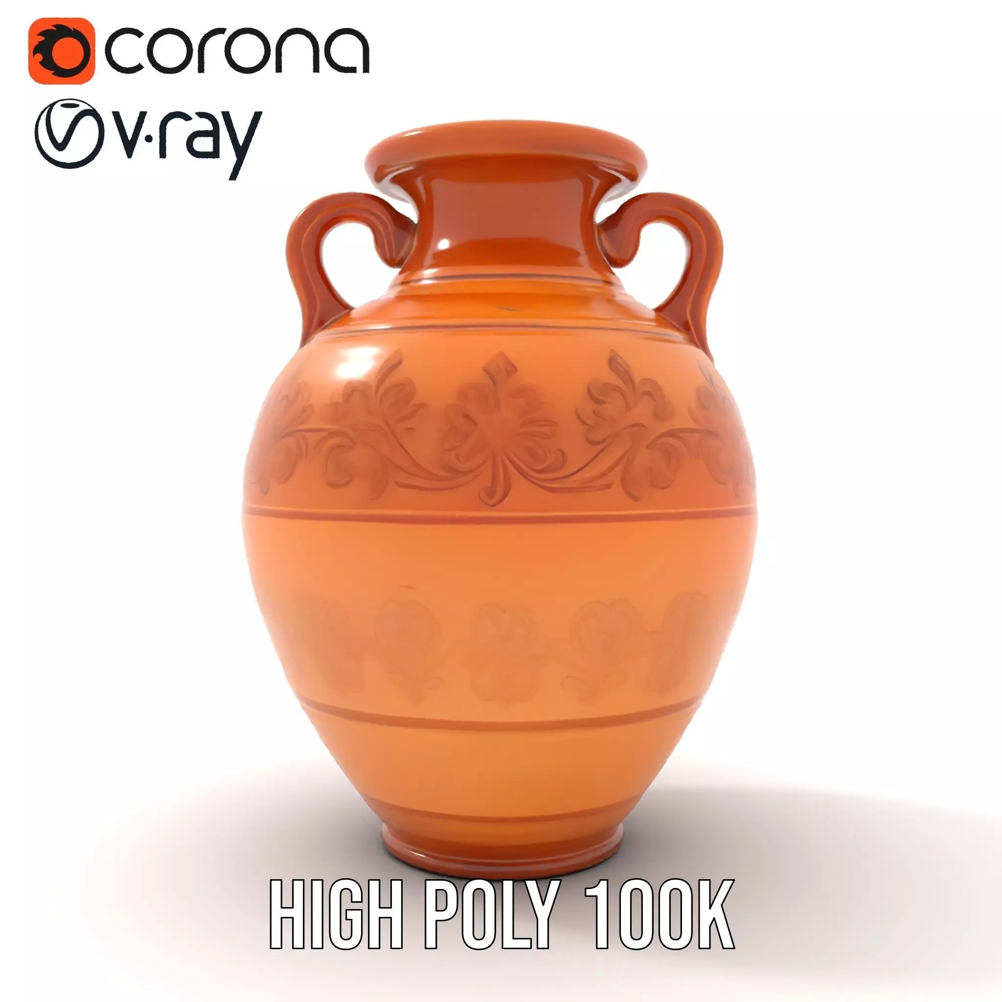 Elegant Terracotta Vase model pack Low-poly 3D model_27
