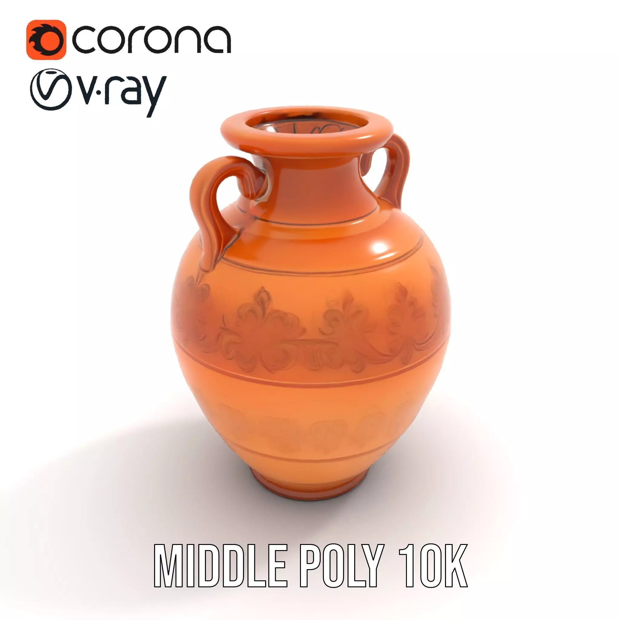 Elegant Terracotta Vase model pack Low-poly 3D model_19
