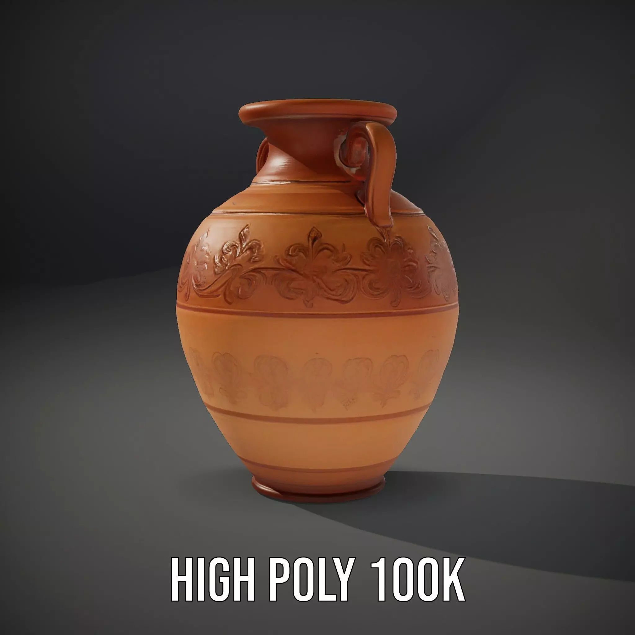 Elegant Terracotta Vase model pack Low-poly 3D model_9