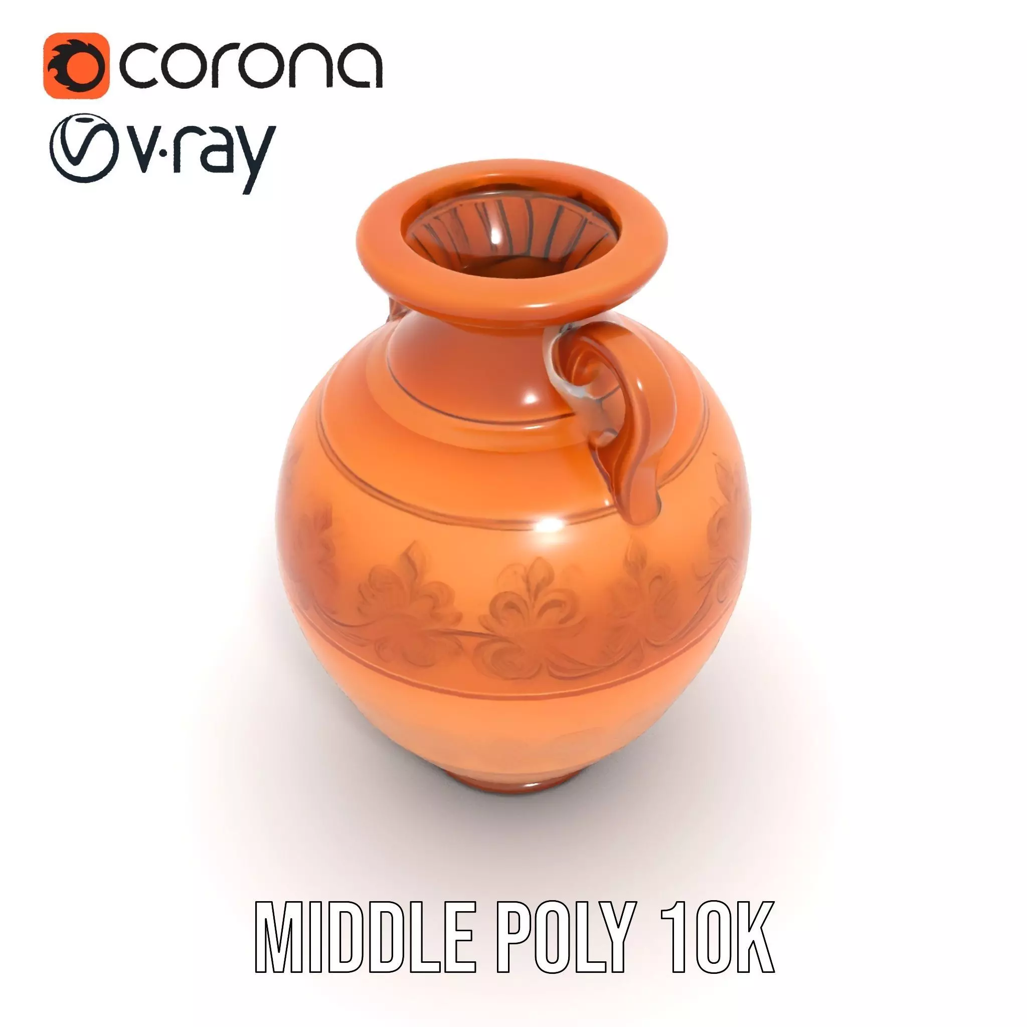 Elegant Terracotta Vase model pack Low-poly 3D model_17