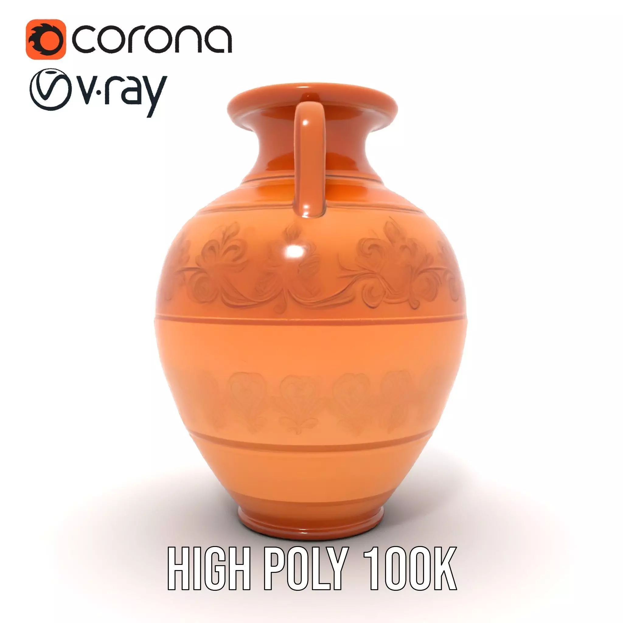 Elegant Terracotta Vase model pack Low-poly 3D model_24