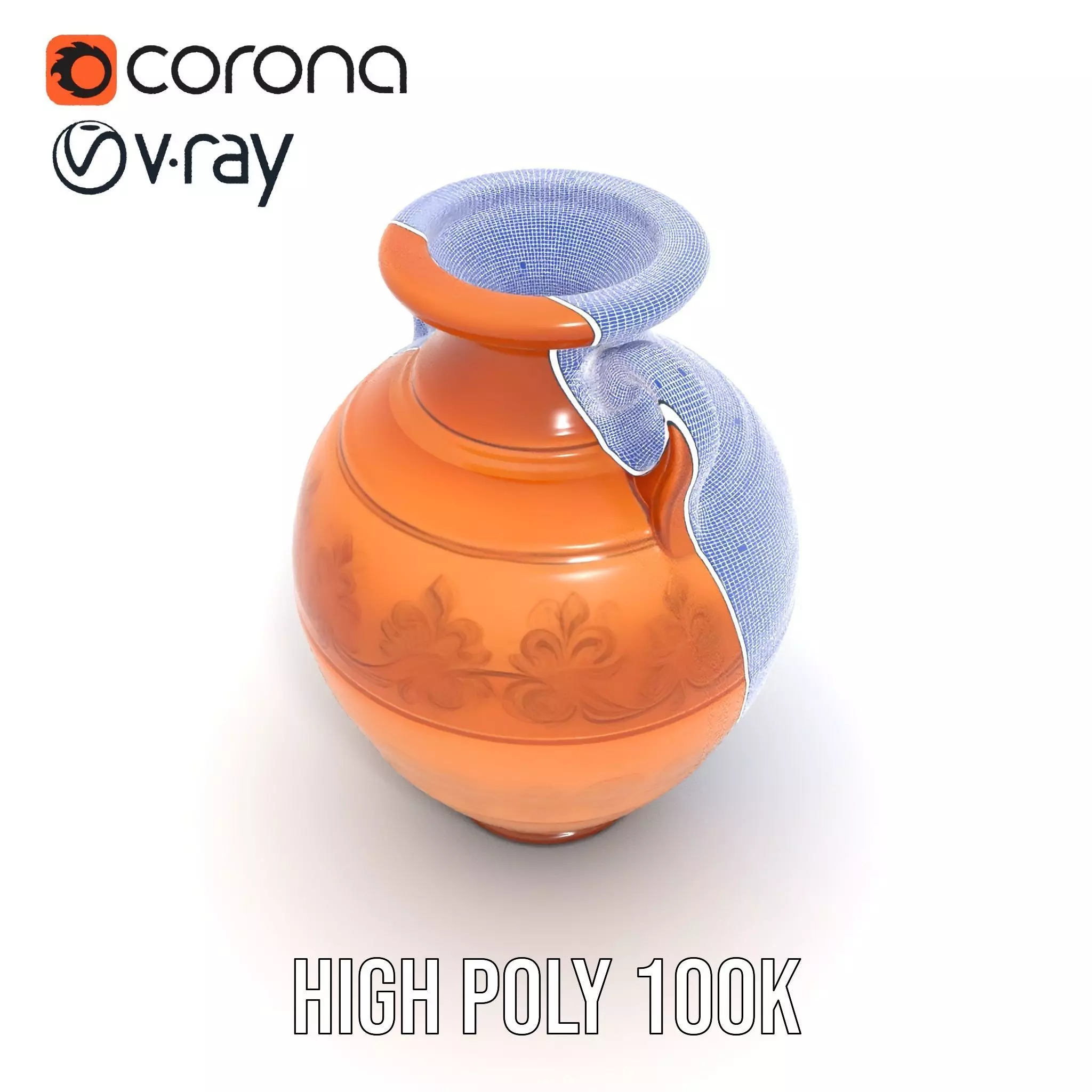 Elegant Terracotta Vase model pack Low-poly 3D model_33
