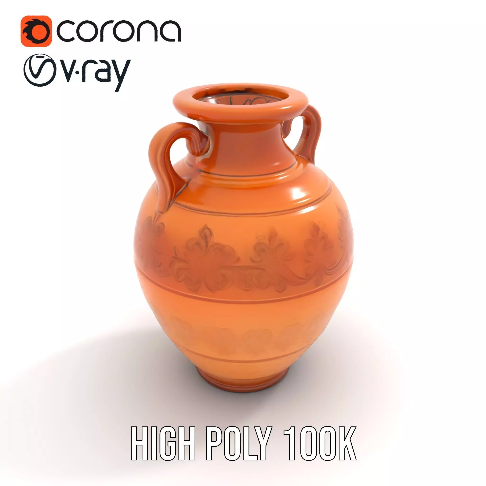 Elegant Terracotta Vase model pack Low-poly 3D model_21