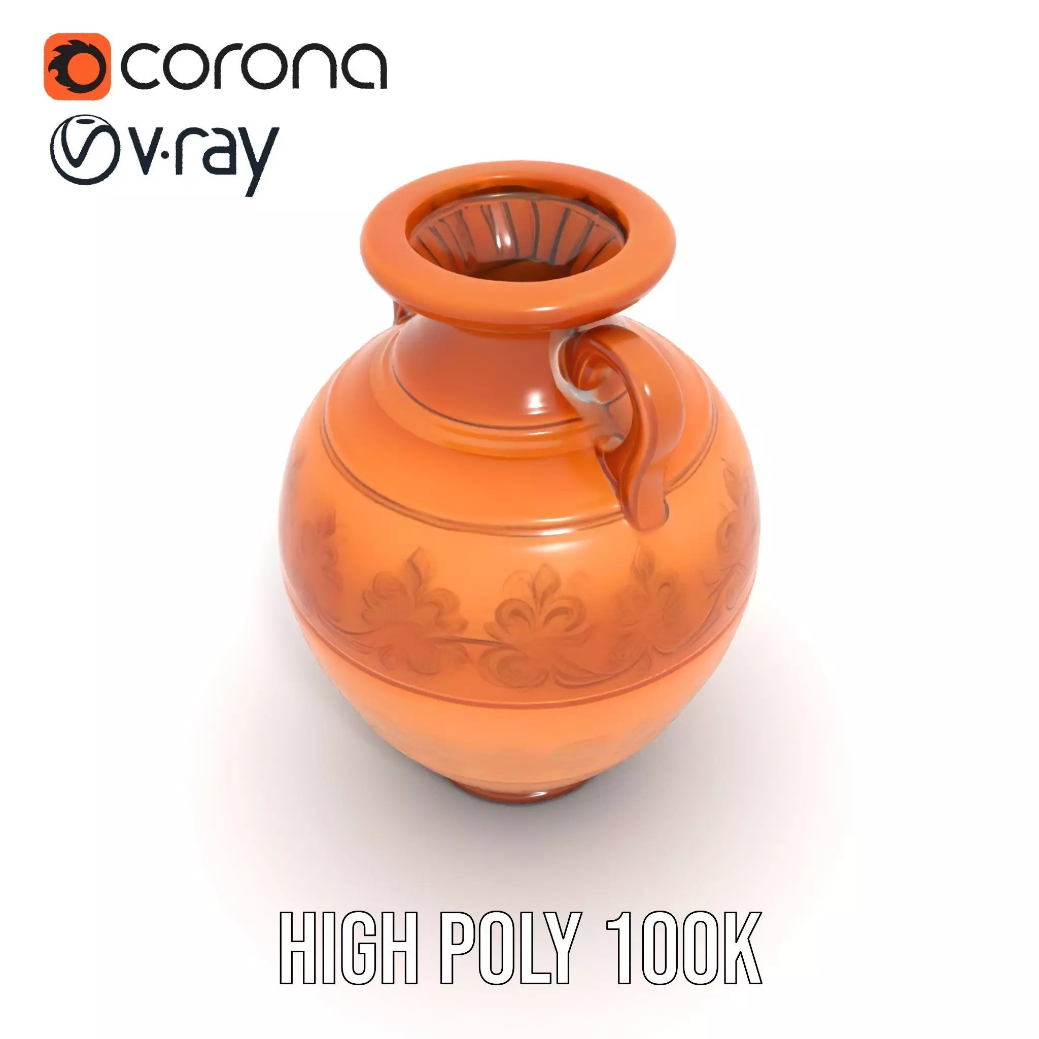 Elegant Terracotta Vase model pack Low-poly 3D model_16