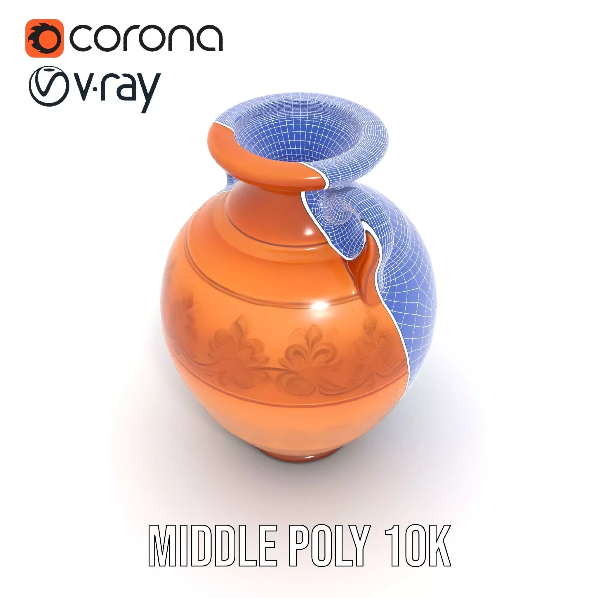 Elegant Terracotta Vase model pack Low-poly 3D model_31
