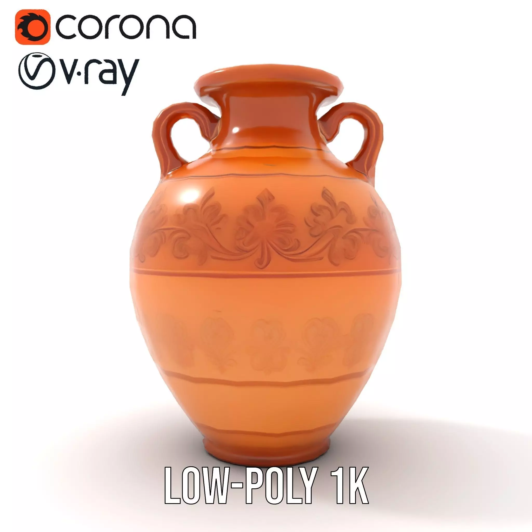 Elegant Terracotta Vase model pack Low-poly 3D model_23