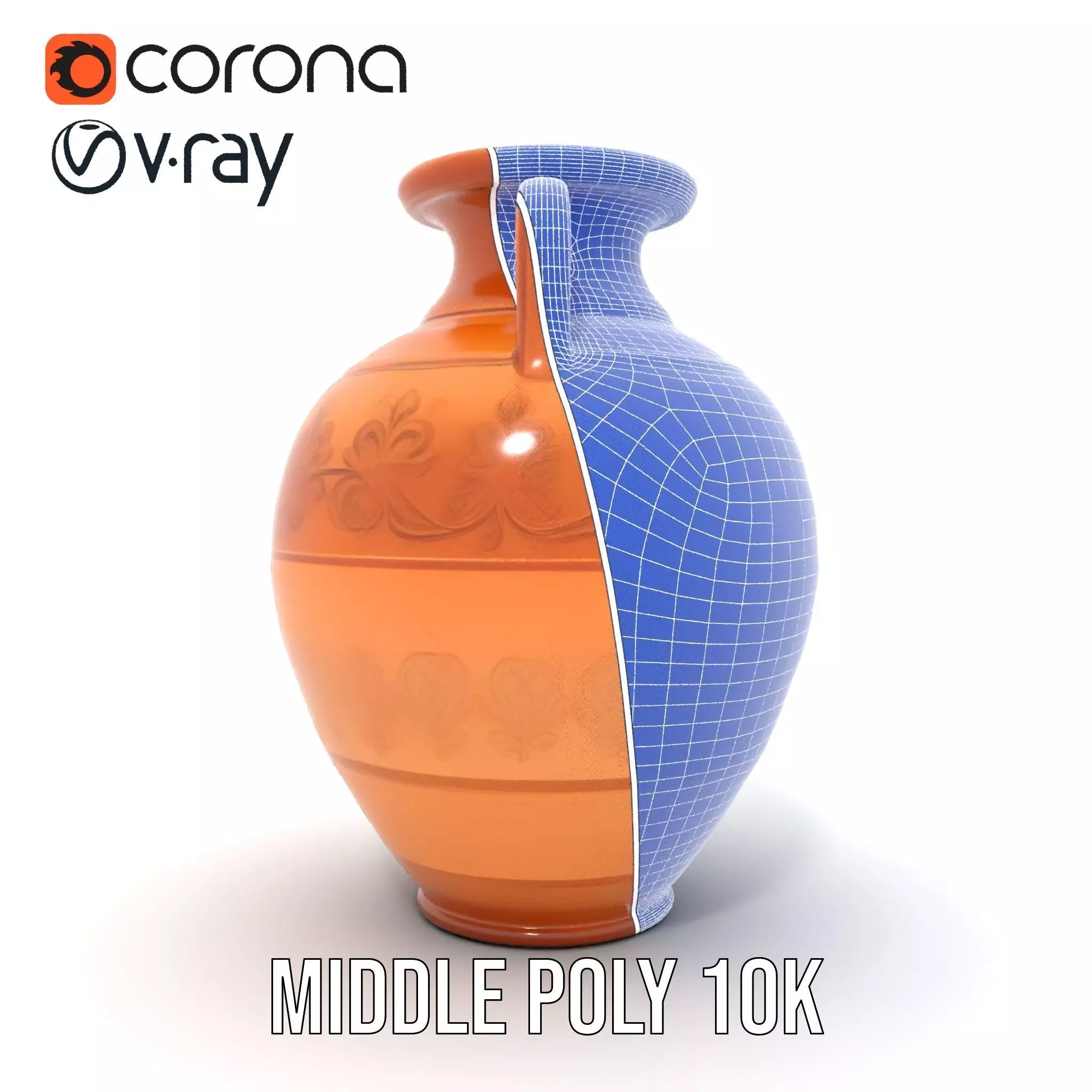 Elegant Terracotta Vase model pack Low-poly 3D model_22