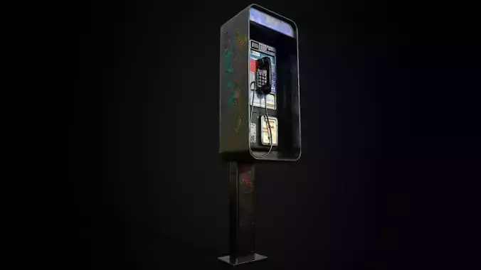 SBC Payphone - Game Ready - Low Poly PBR  Low-poly 3D model