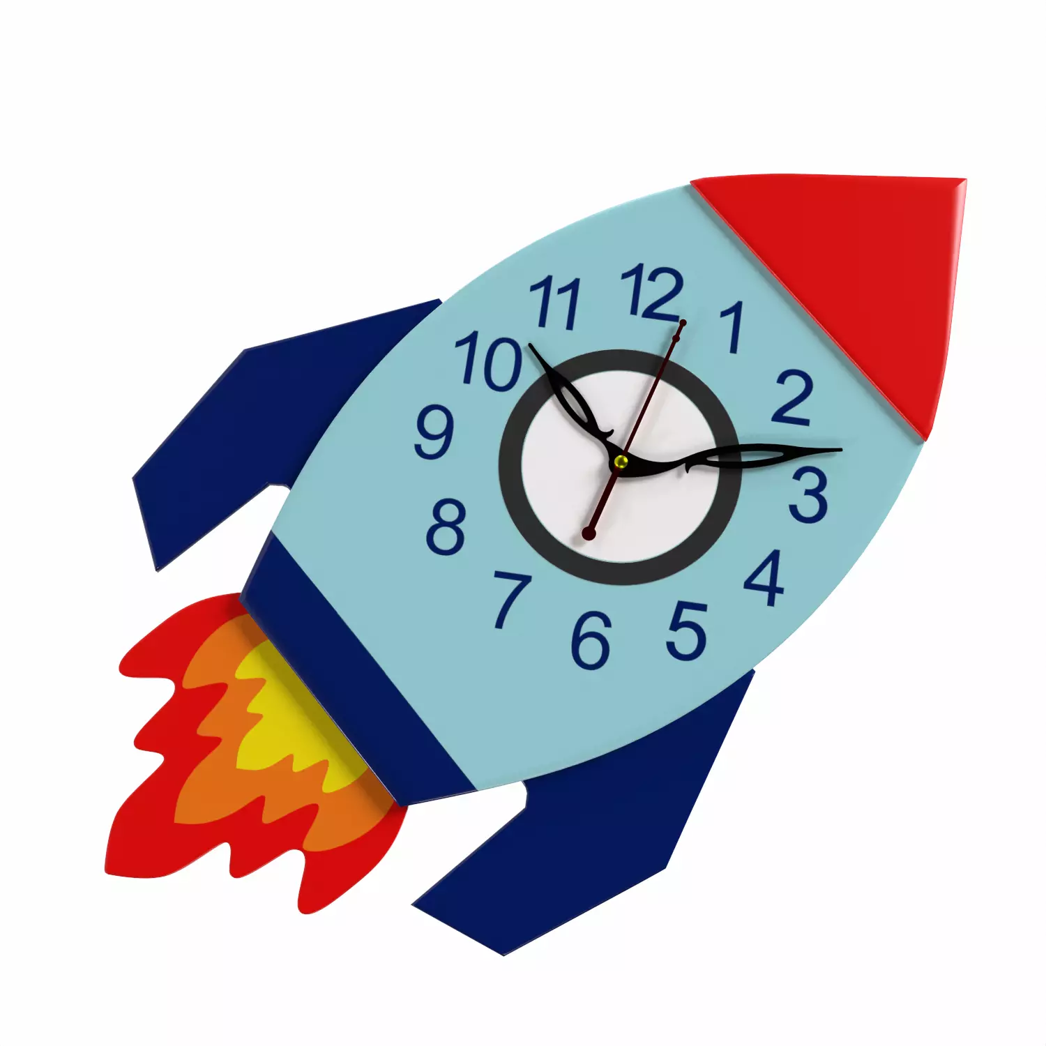 3D Rocket Wall Clock 3D model