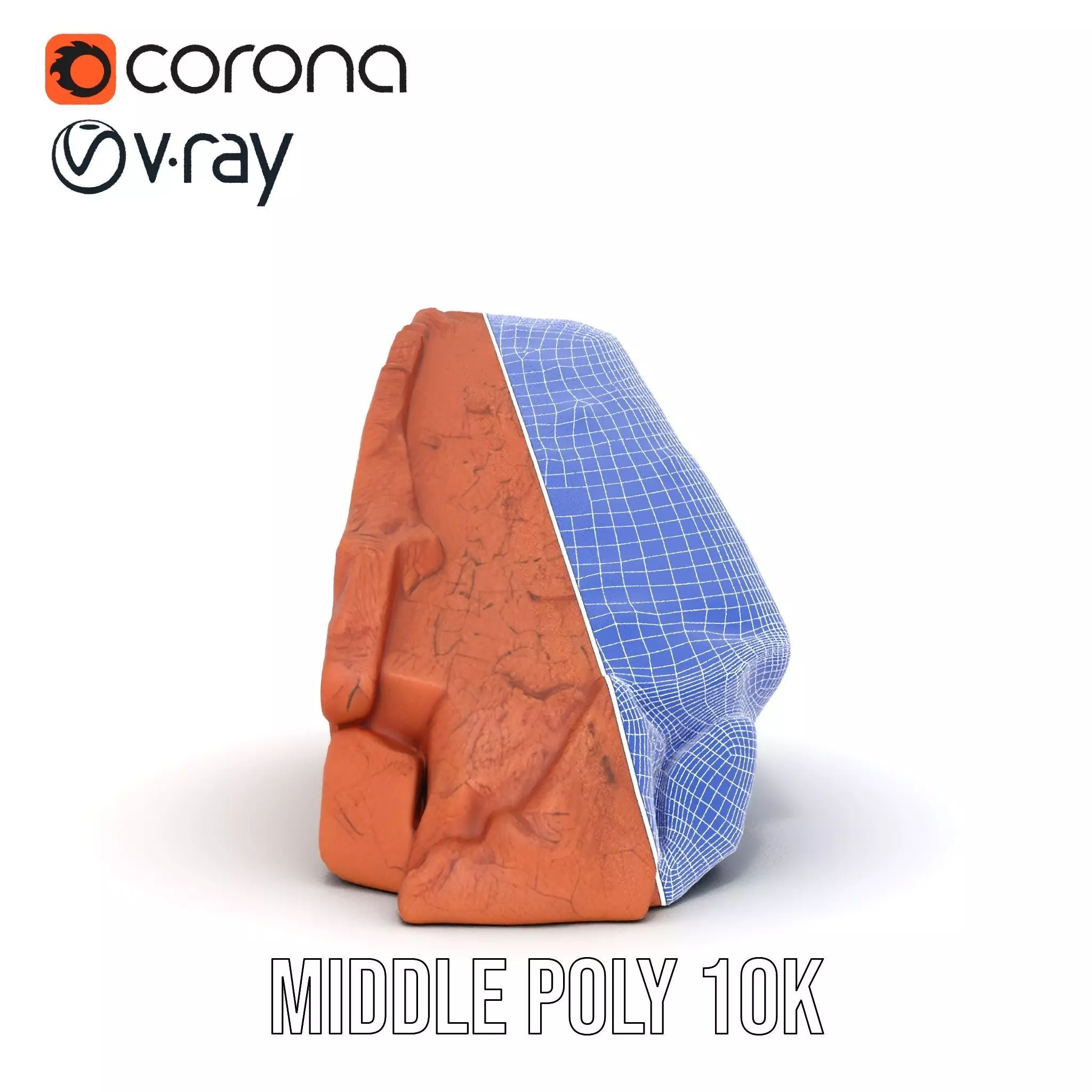 Rustic Clay Boulder model pack Low-poly 3D model_30