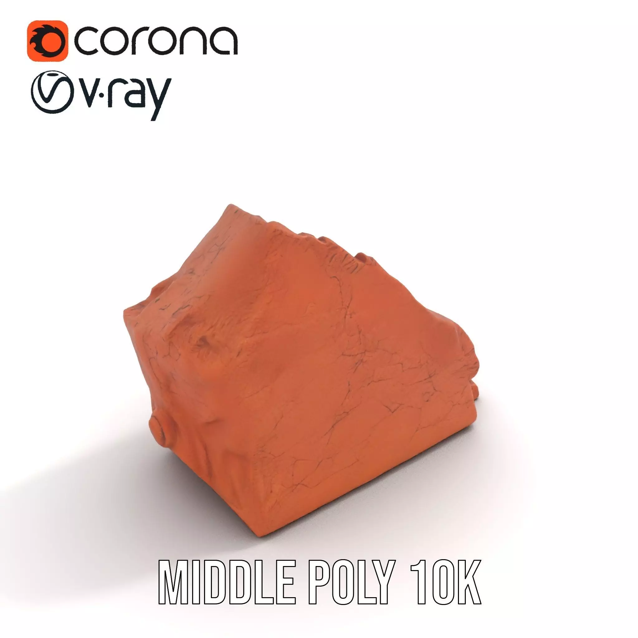 Rustic Clay Boulder model pack Low-poly 3D model_7