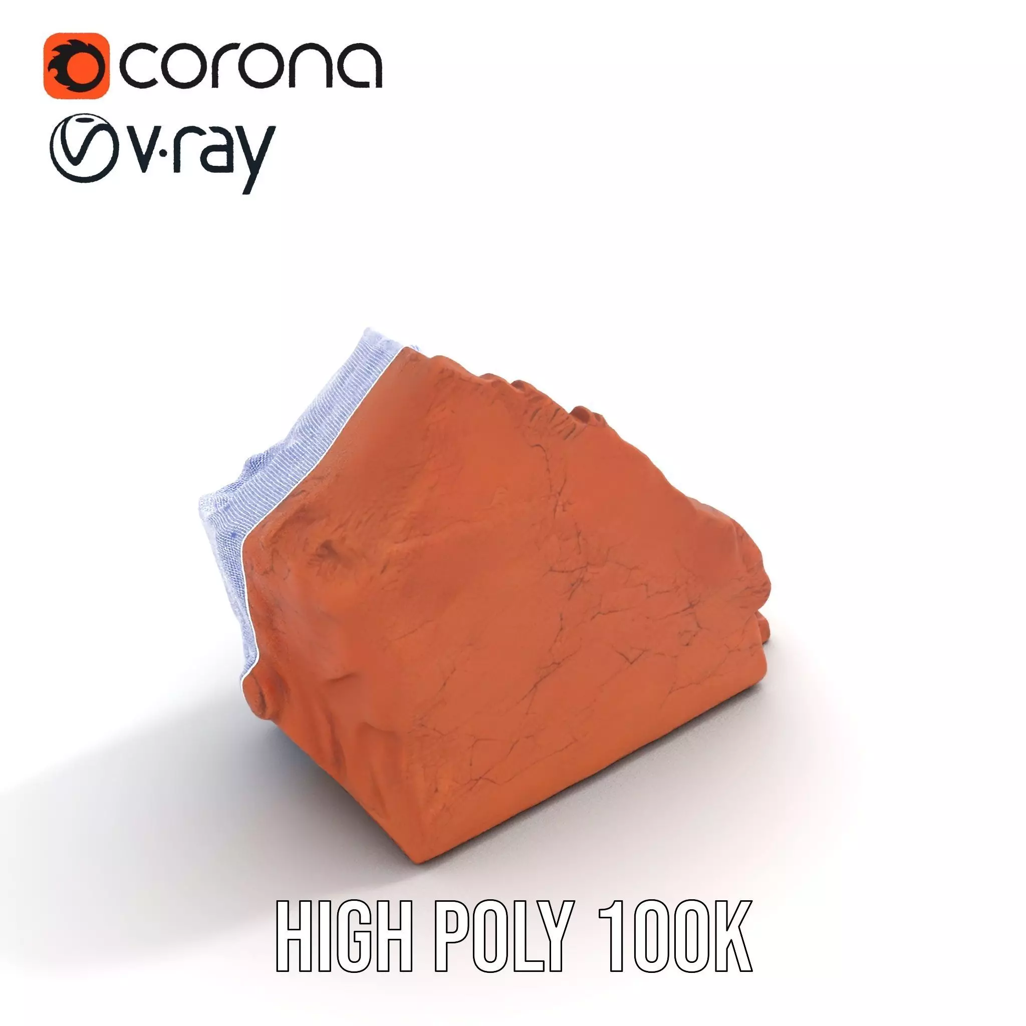 Rustic Clay Boulder model pack Low-poly 3D model_24