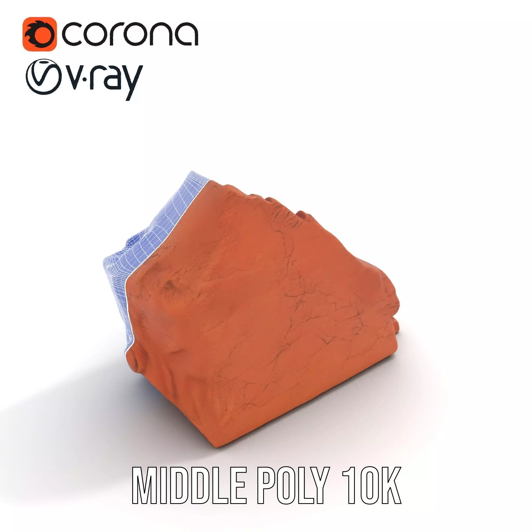 Rustic Clay Boulder model pack Low-poly 3D model_19