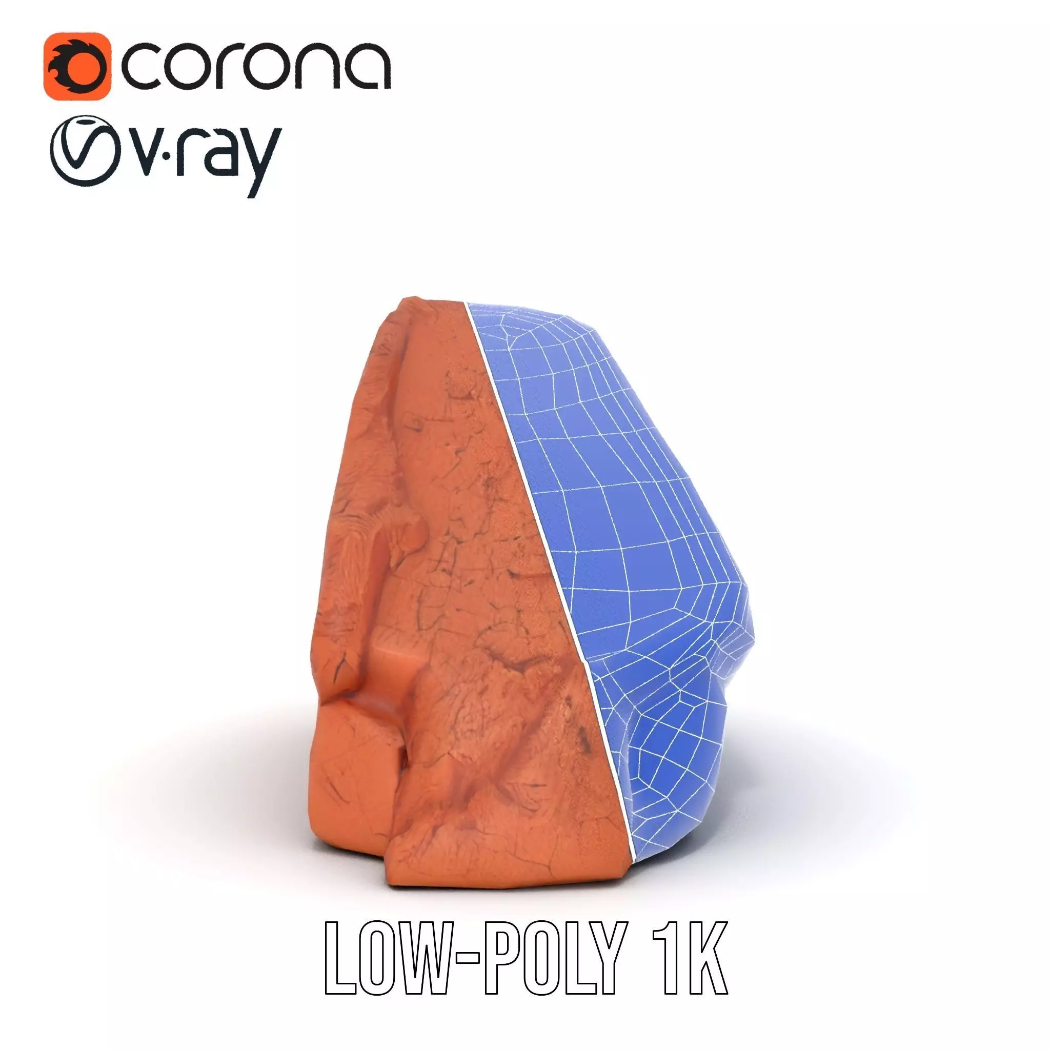 Rustic Clay Boulder model pack Low-poly 3D model_31
