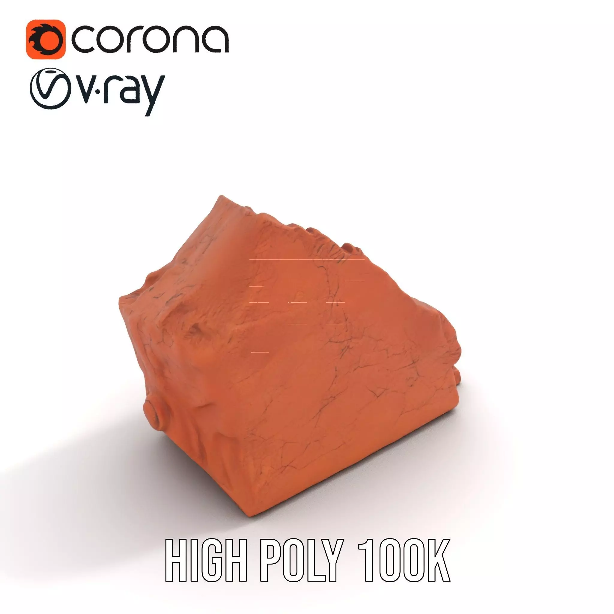 Rustic Clay Boulder model pack Low-poly 3D model_18