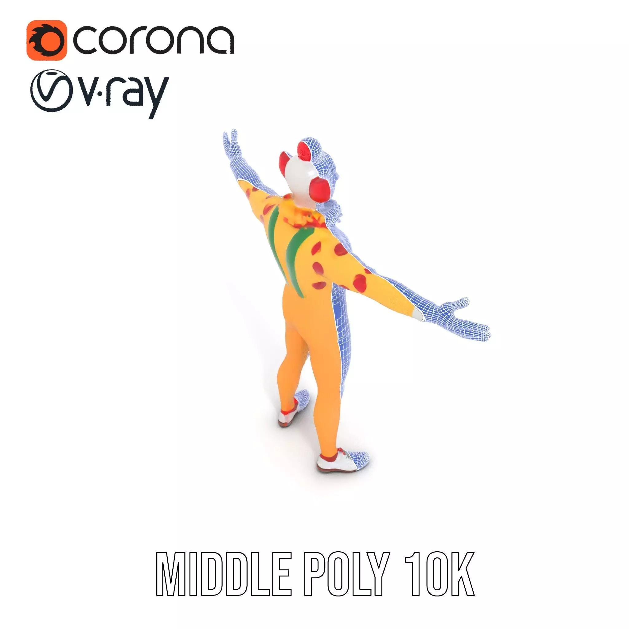 Colorful Juggling Clown model pack Low-poly 3D model_31