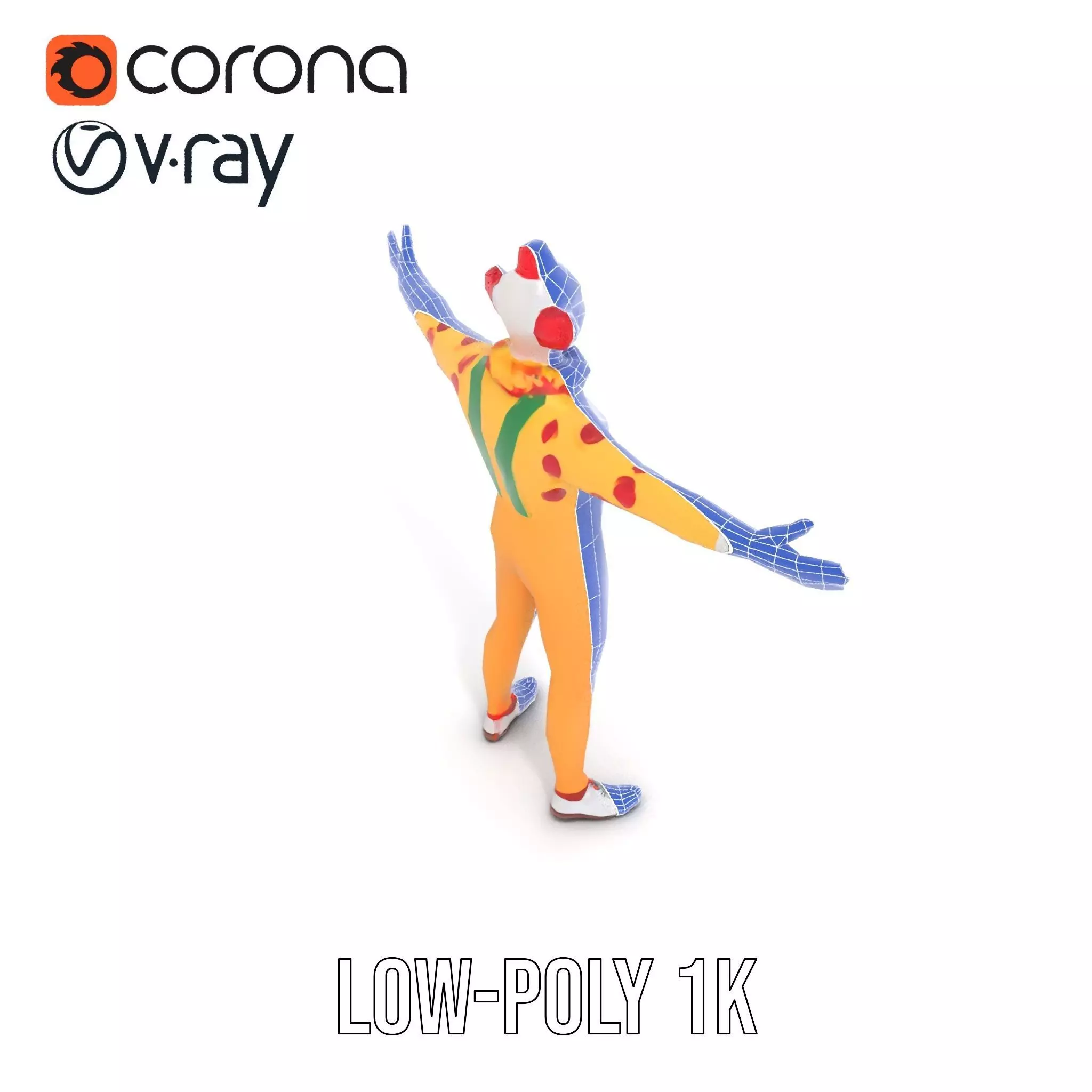 Colorful Juggling Clown model pack Low-poly 3D model_32