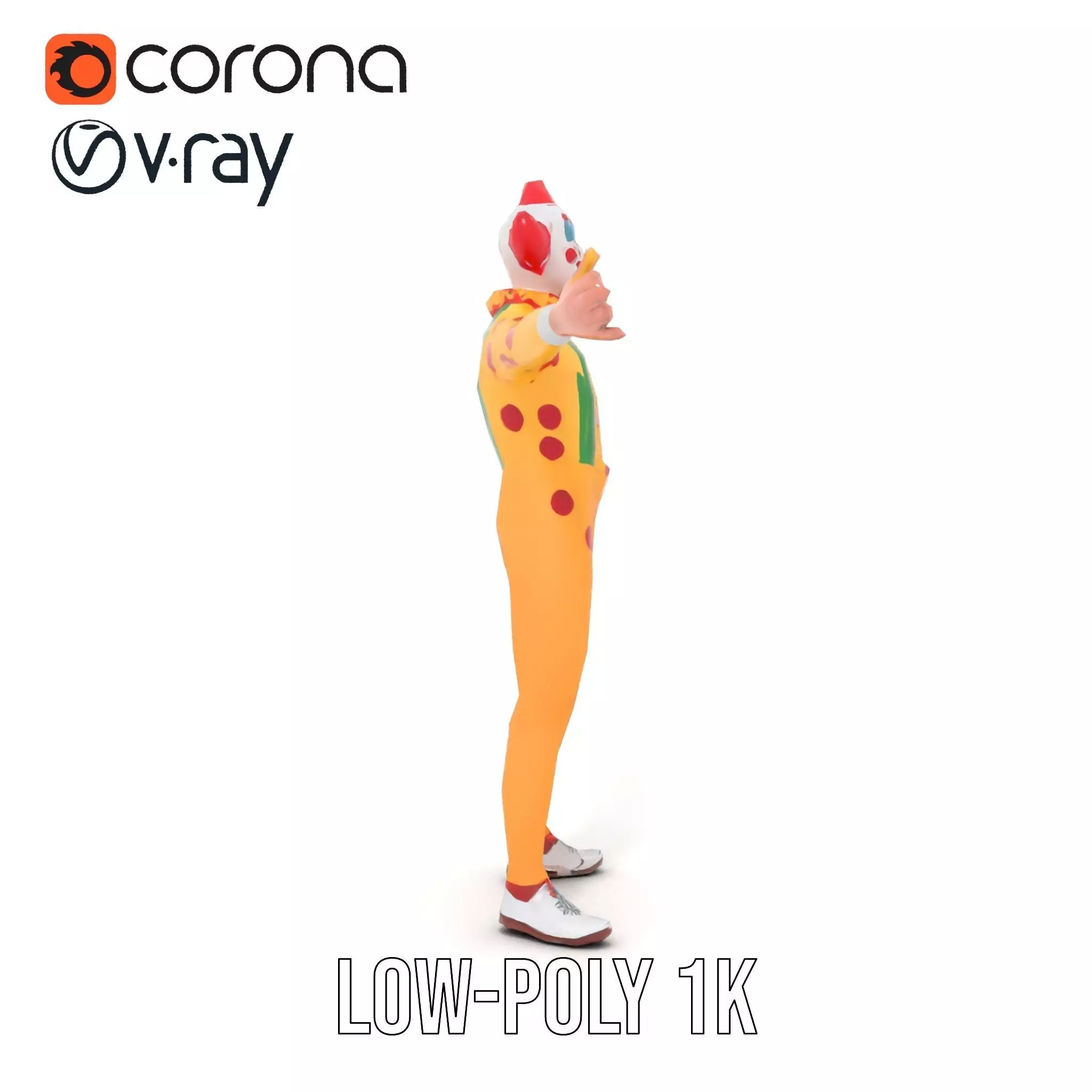 Colorful Juggling Clown model pack Low-poly 3D model_21