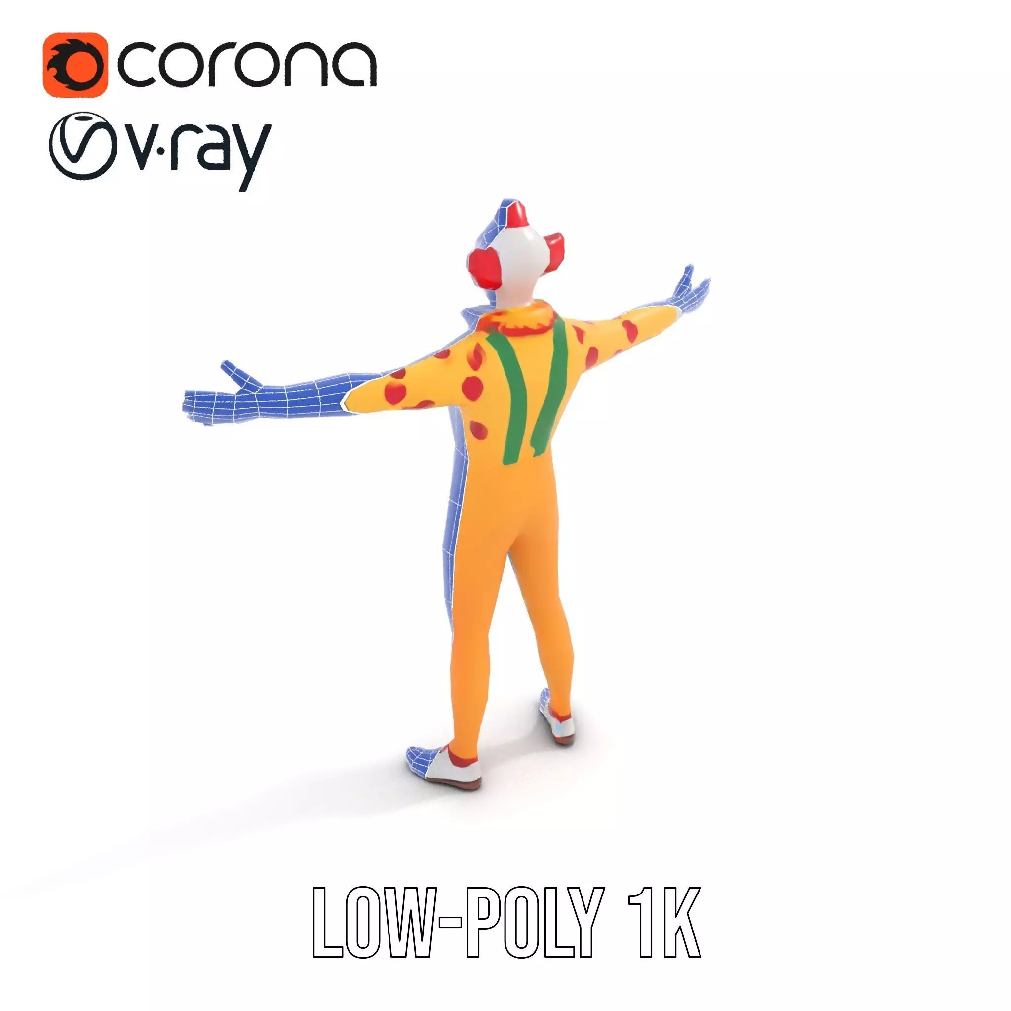 Colorful Juggling Clown model pack Low-poly 3D model_23