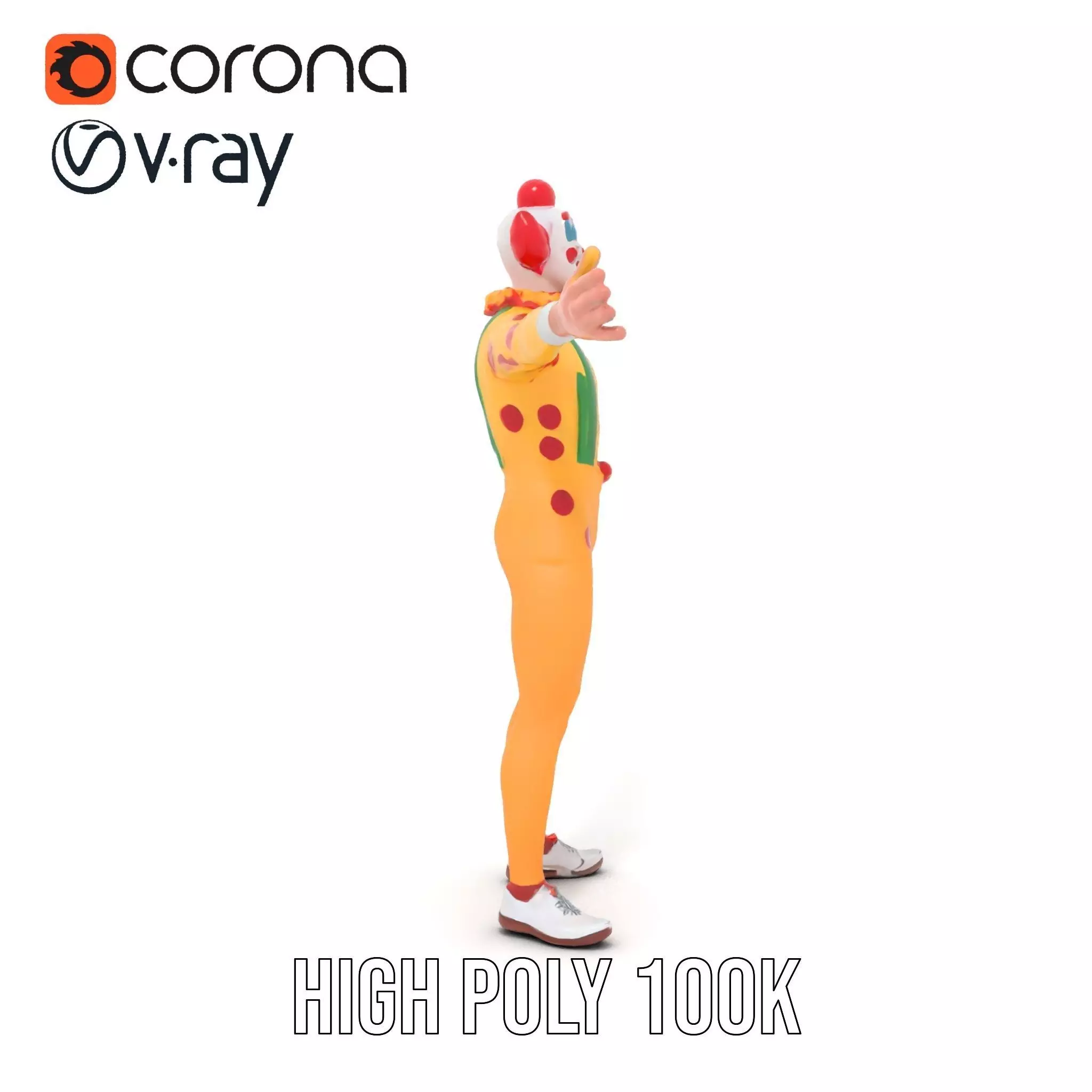Colorful Juggling Clown model pack Low-poly 3D model_24
