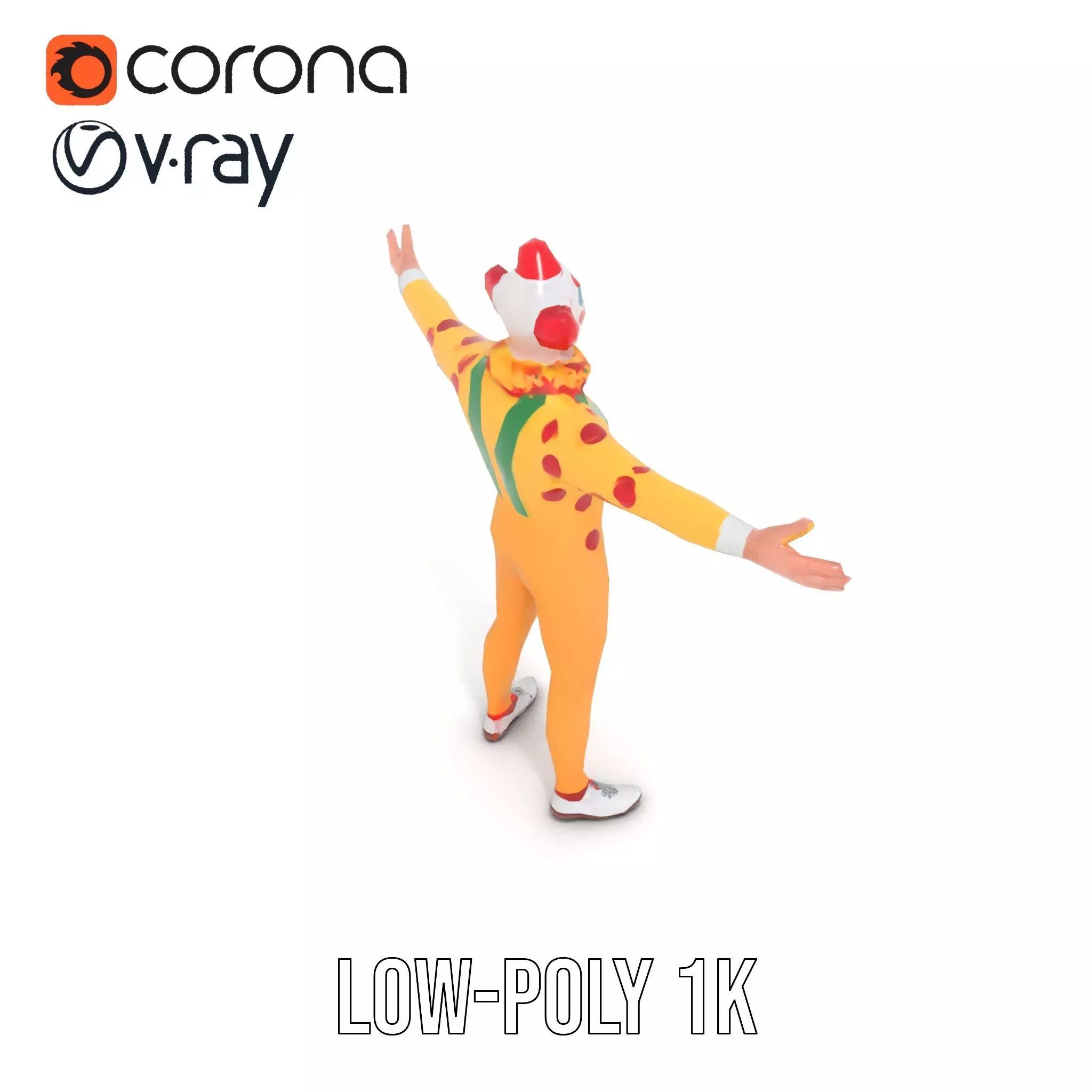 Colorful Juggling Clown model pack Low-poly 3D model_18