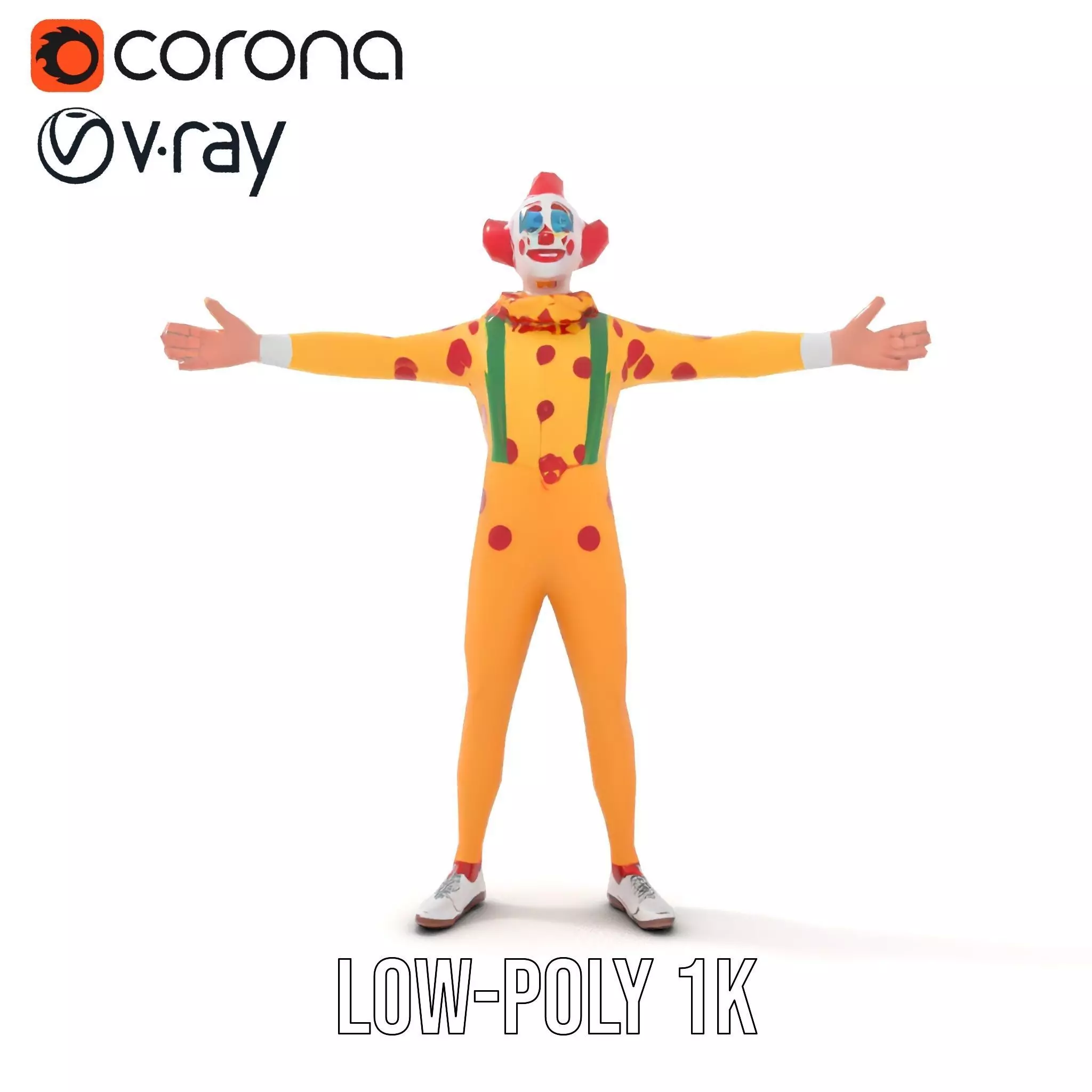 Colorful Juggling Clown model pack Low-poly 3D model_13