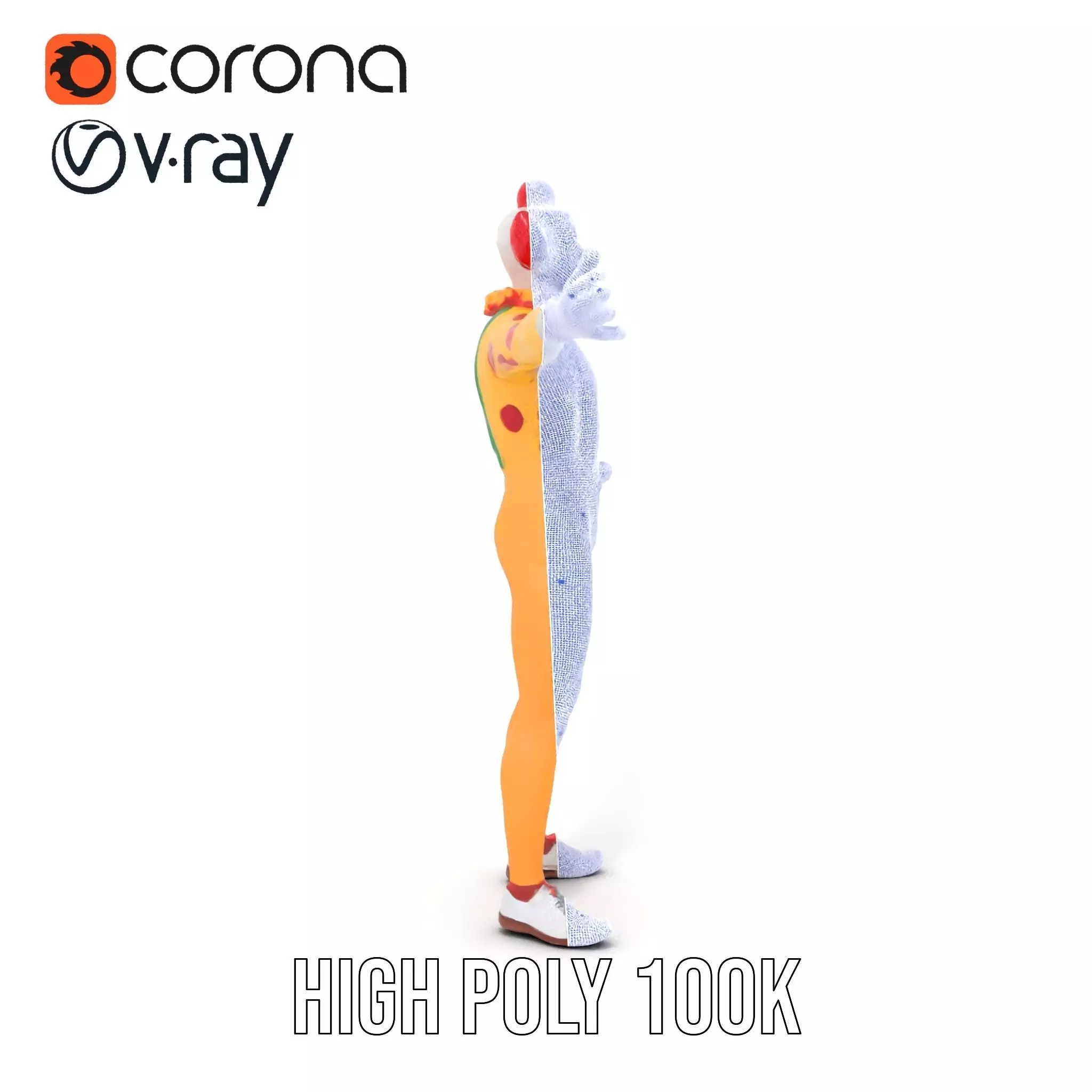 Colorful Juggling Clown model pack Low-poly 3D model_35