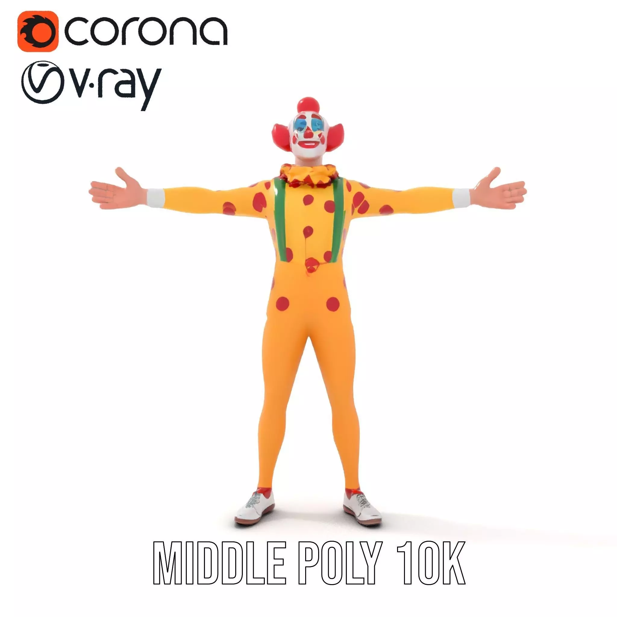 Colorful Juggling Clown model pack Low-poly 3D model_12